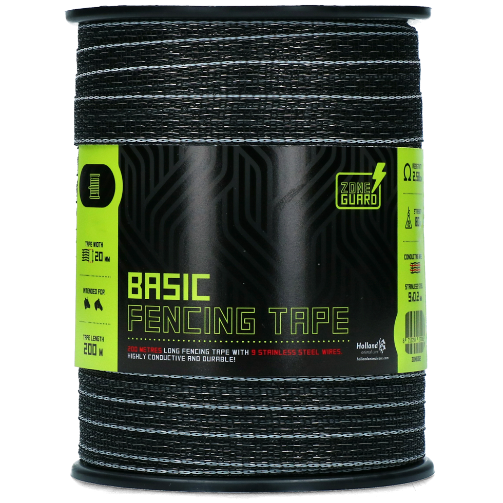 ZoneGuard 20 mm Basic afrasteringslint zwart 200 m — afbeelding 2