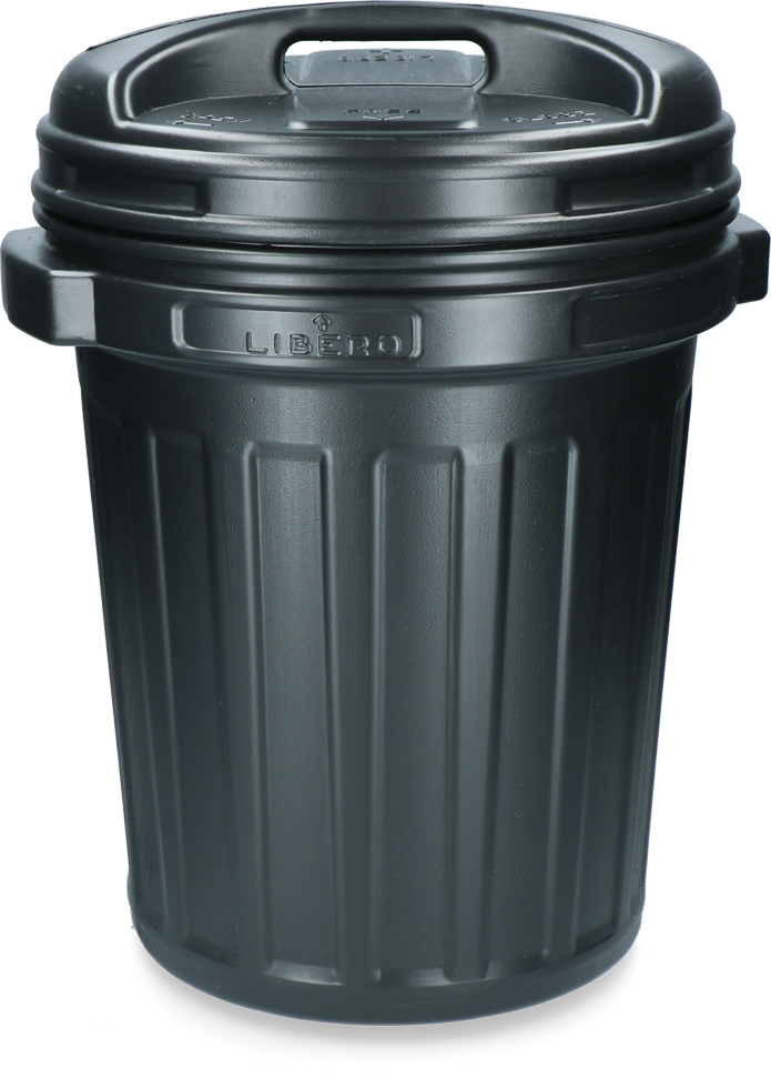 Voerton met draaisluiting 40 liter Black Zwart — afbeelding 2