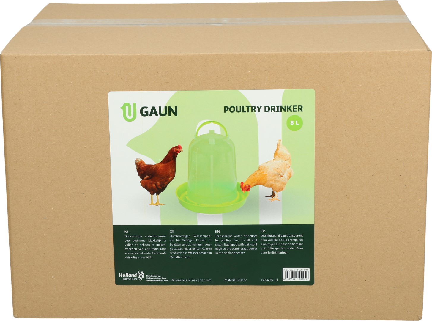 Gaun Pluimvee Drinktoren Limoengroen 8 l — afbeelding 4