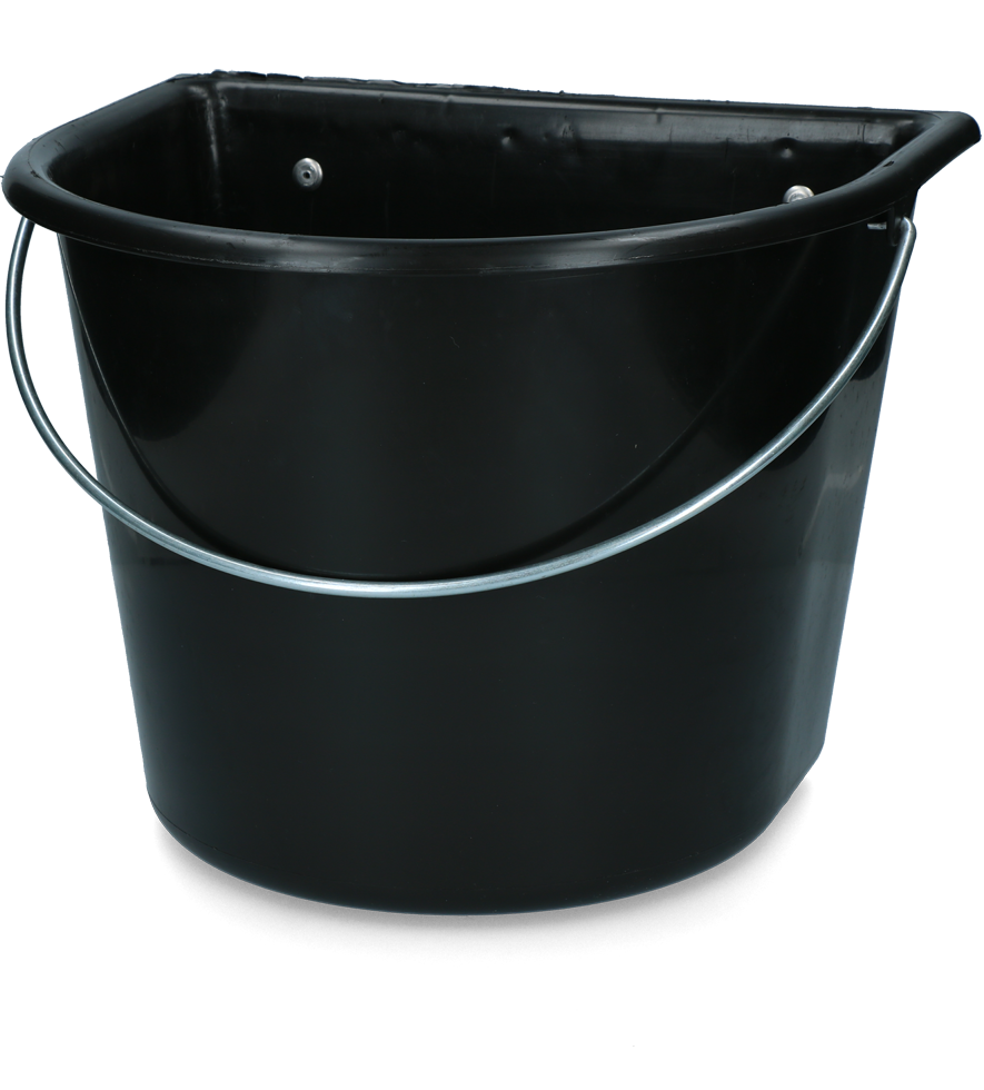 vPlast Voerbak met haken & hengsel 15 l Zwart — afbeelding 2