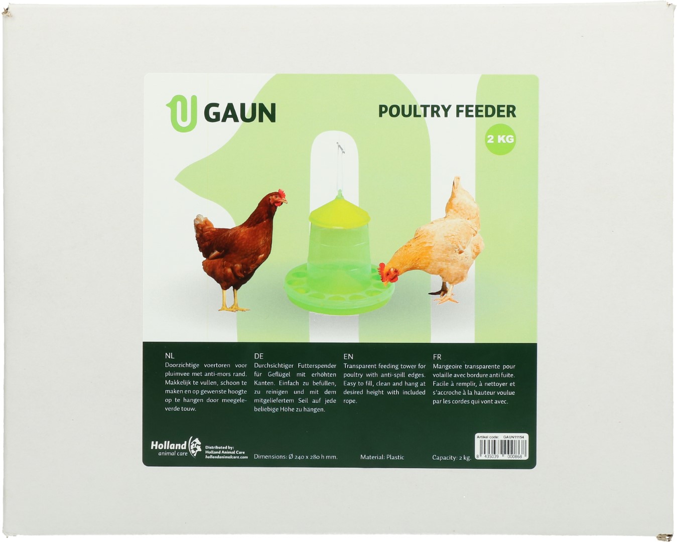 Gaun Pluimvee Voertoren Limoengroen 2 kg — afbeelding 5