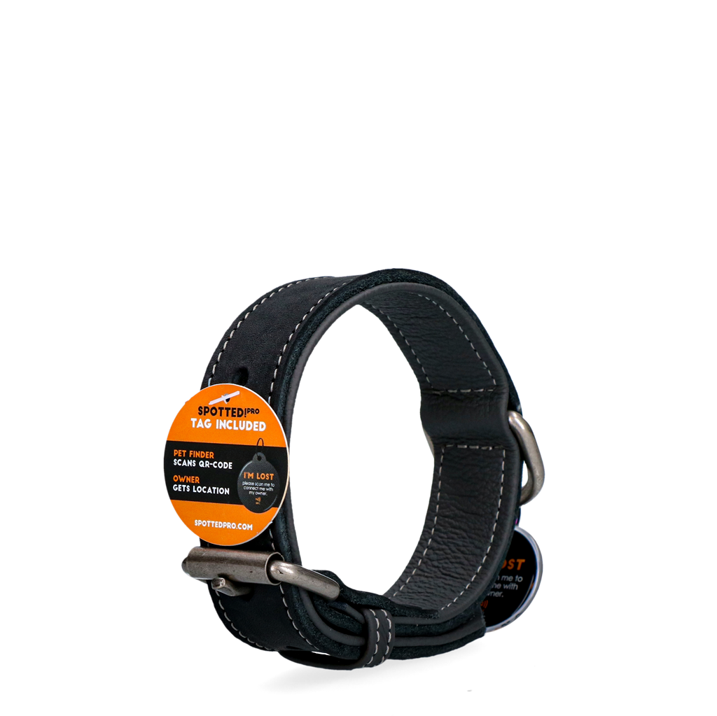 Spotted! Pro Leren Halsband Zwart 3 x 60 cm — afbeelding 4