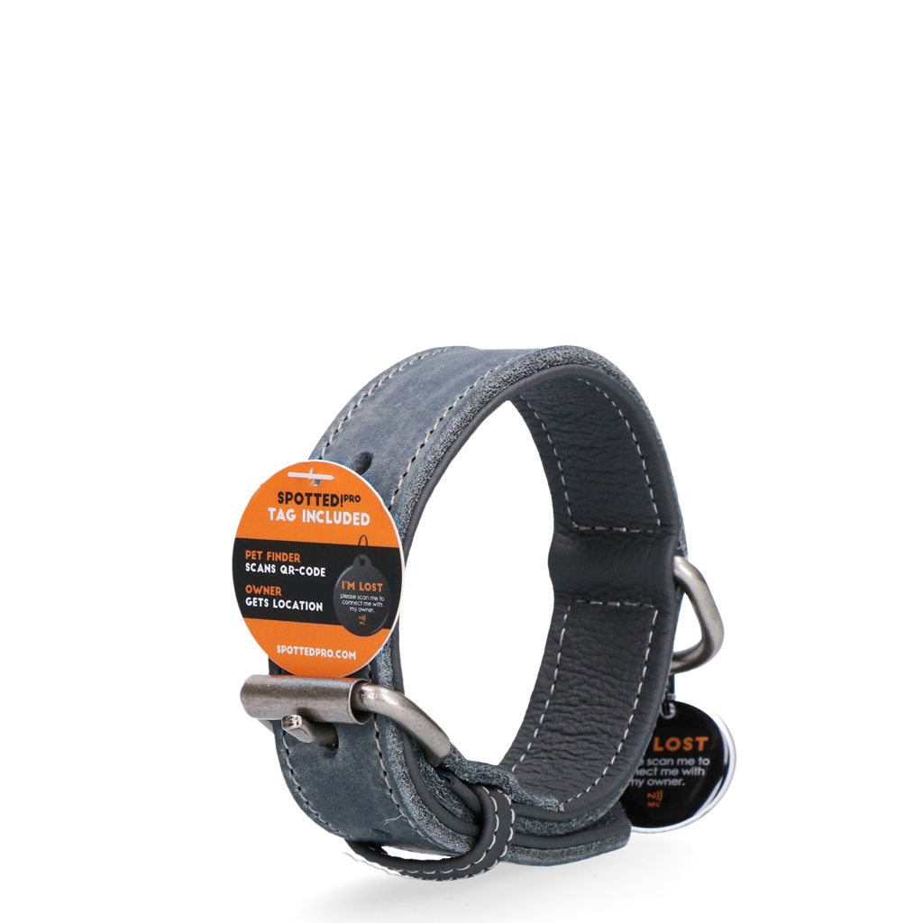 Spotted! Pro Leren Halsband Grijs 3 x 60 cm — afbeelding 4