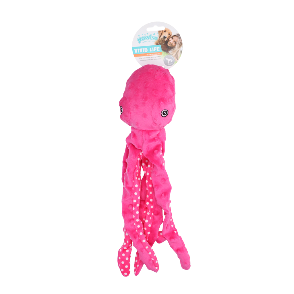 Pawise Multicolor Plush Octopus (3 colour assorted) S — afbeelding 2