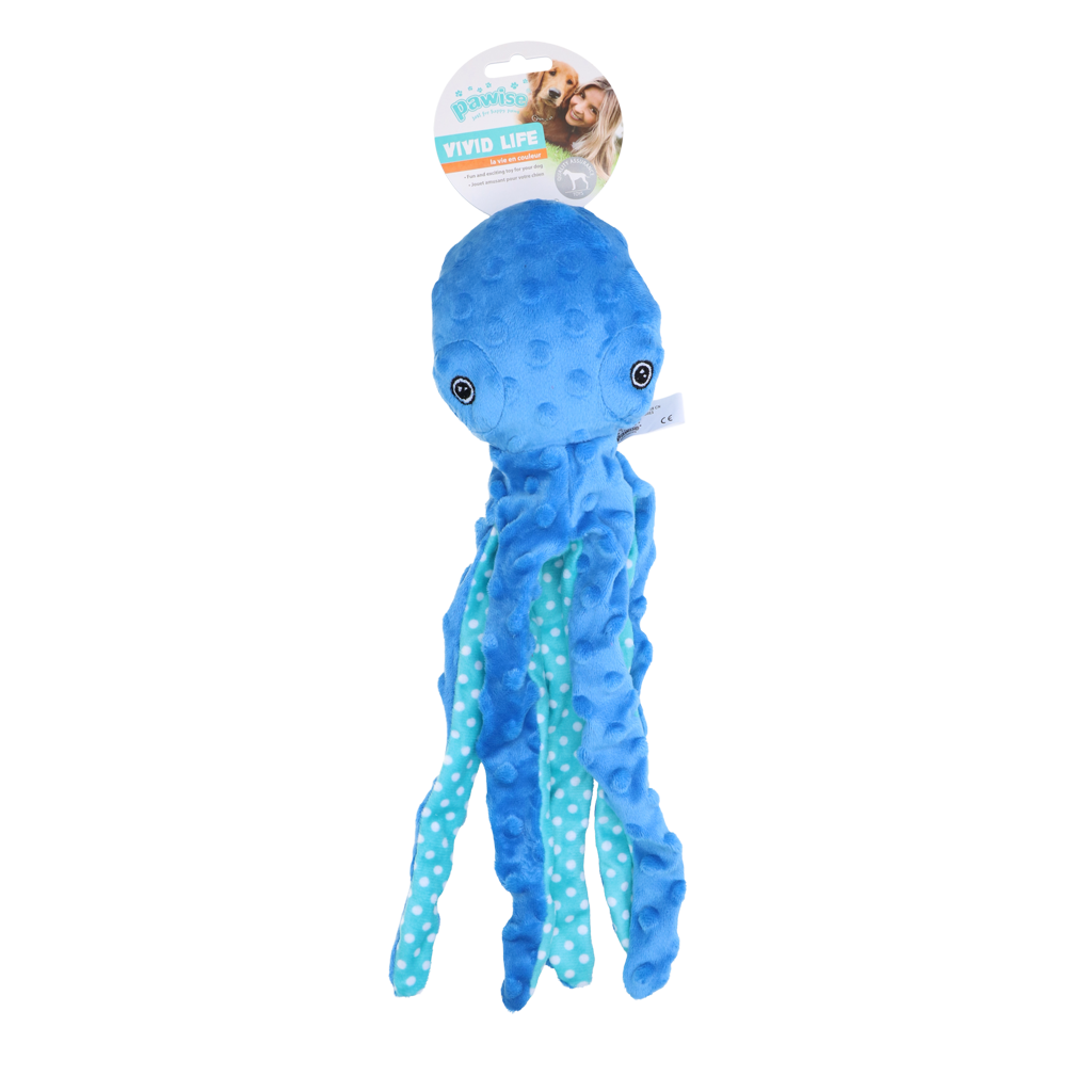 Pawise Multicolor Plush Octopus (3 colour assorted) S — afbeelding 3