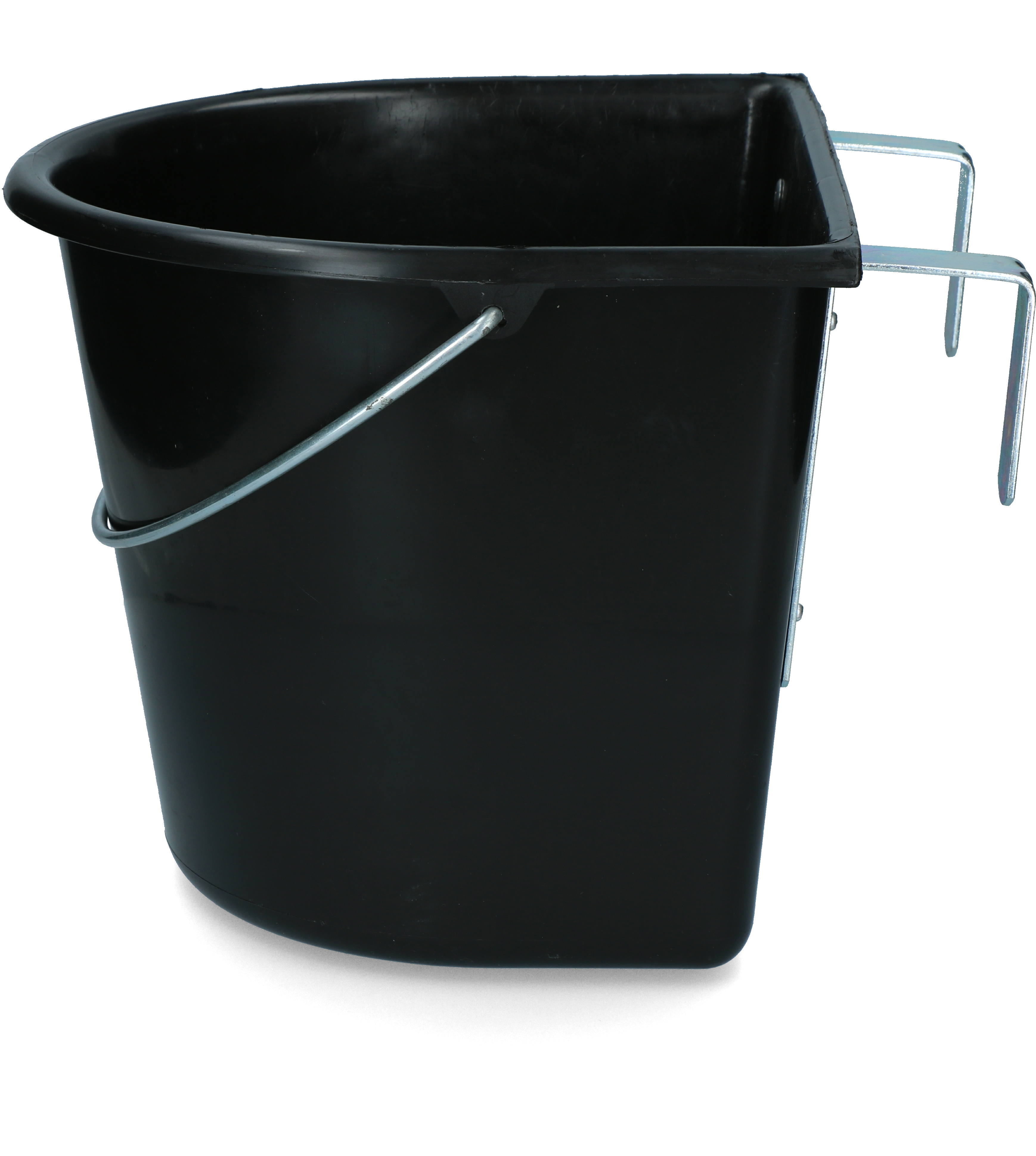 vPlast Voerbak met haken & hengsel 15 l Zwart