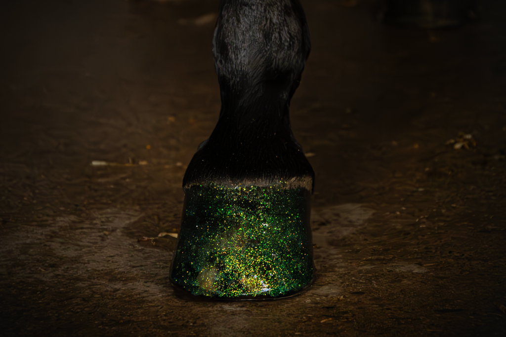 Excellent Horse Hi Gloss Glitter Hoof Polish Green 150 ml — afbeelding 2