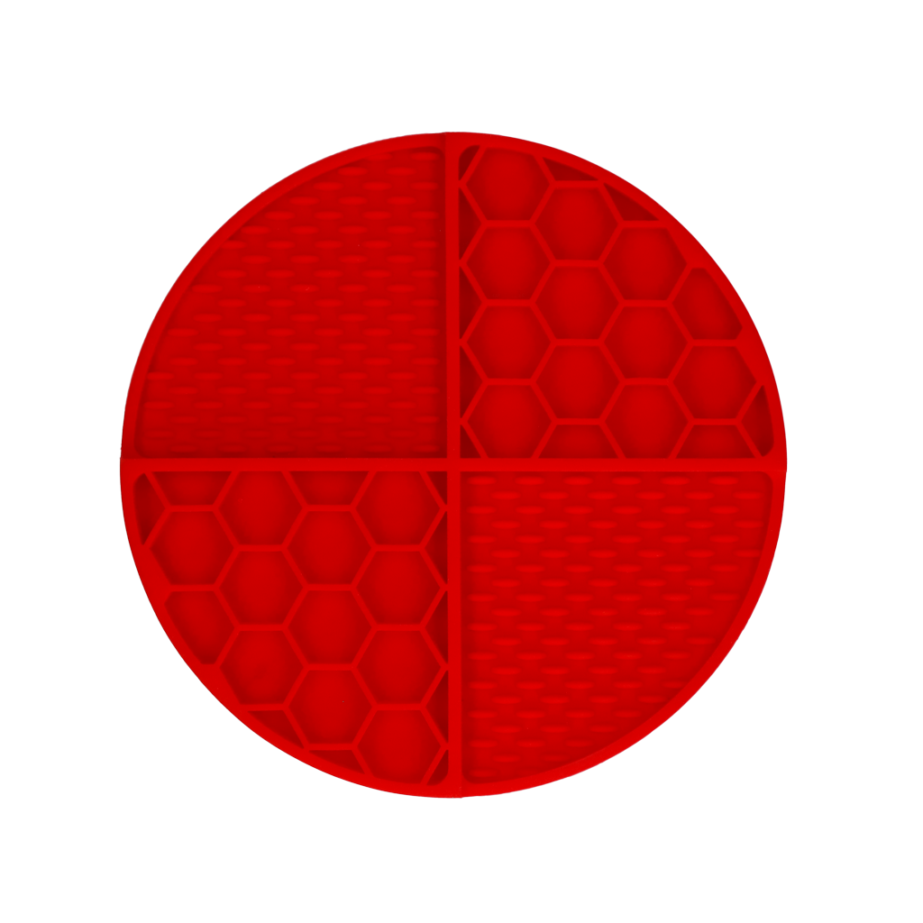 Eat Slow Live Longer Lick Mat Dimensions Circle Rood — afbeelding 2