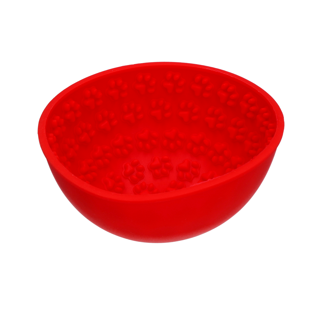 Eat Slow Live Longer Lick Mat Wobble Bowl Rood — afbeelding 3