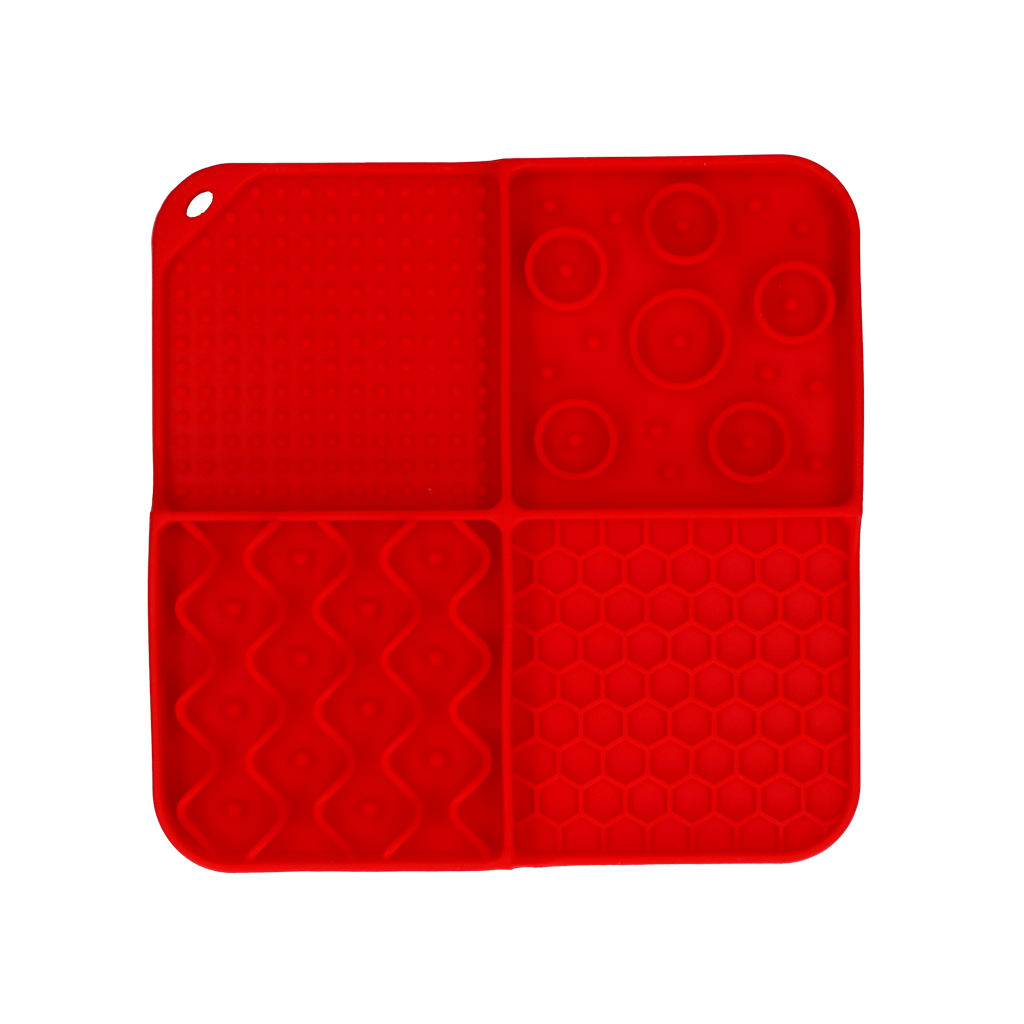 Eat Slow Live Longer Lick Mat Dimensions Rectangle Rood — afbeelding 2