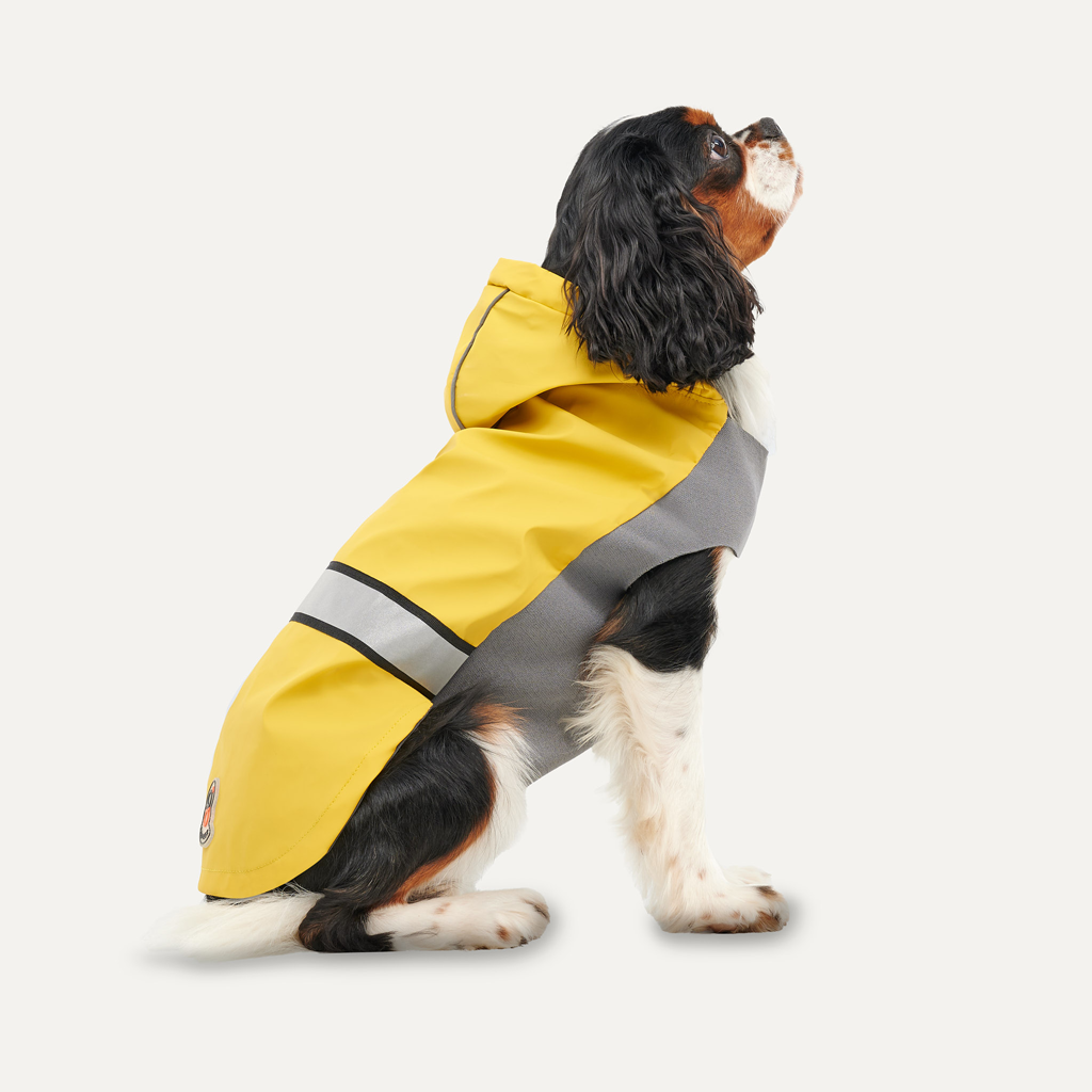 Goo-eez Reflective Hooded Raincoat S Geel/Grijs