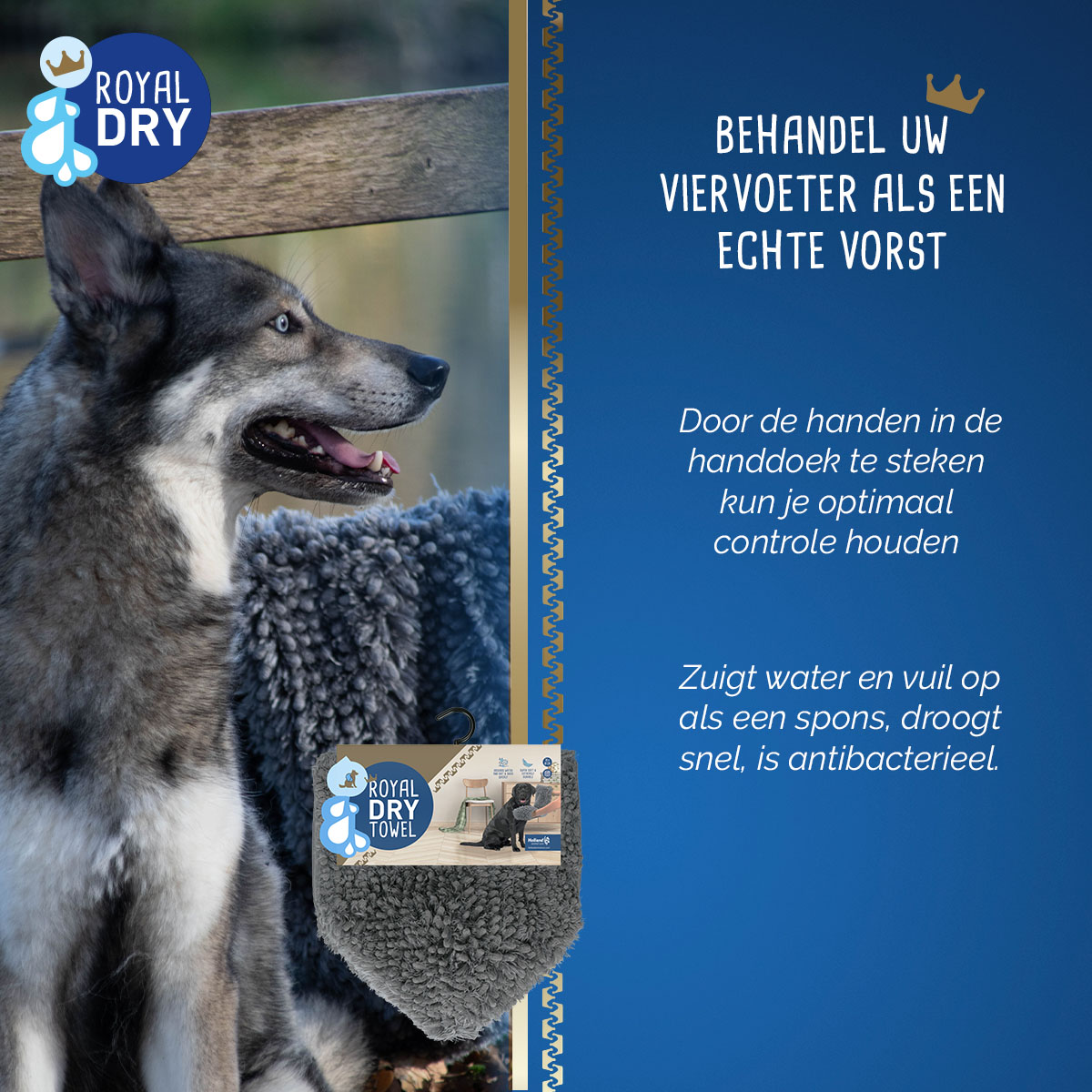 Royal Dry Handdoek Voor Honden — afbeelding 4