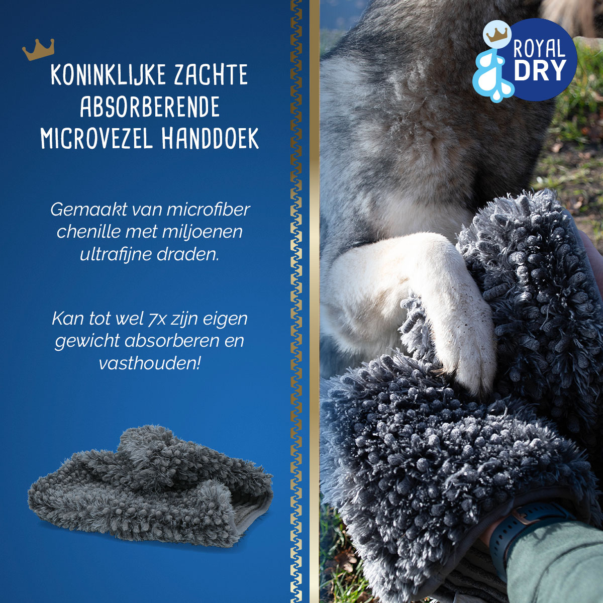 Royal Dry Handdoek Voor Honden — afbeelding 3
