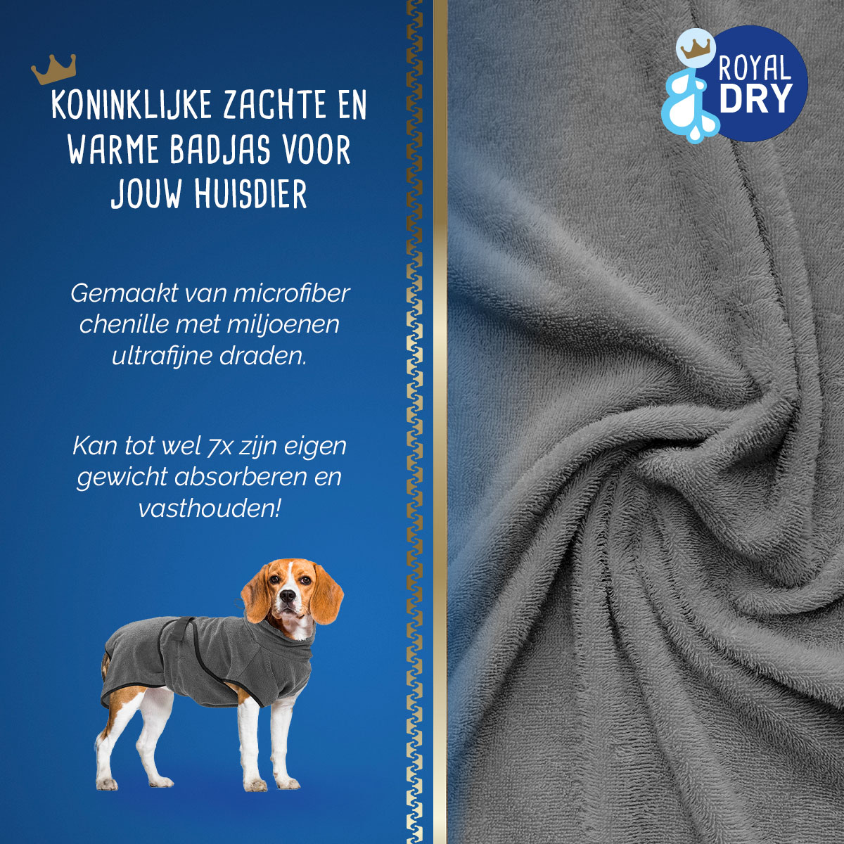Royal Dry Badjas Voor Honden M — afbeelding 3