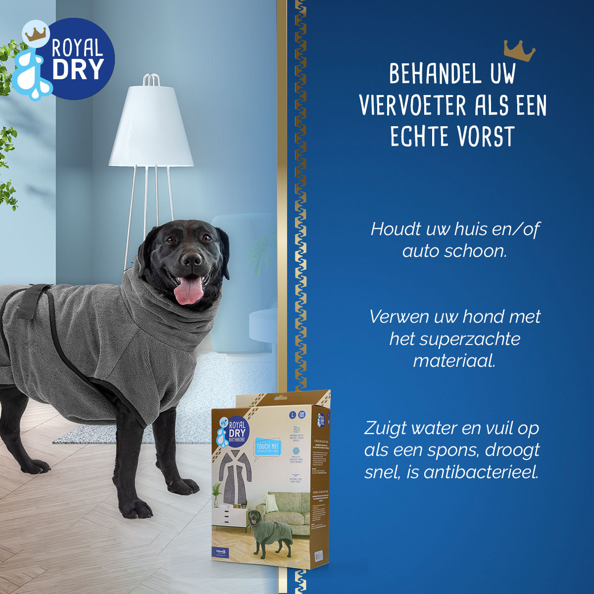 Royal Dry Badjas Voor Honden L — afbeelding 4