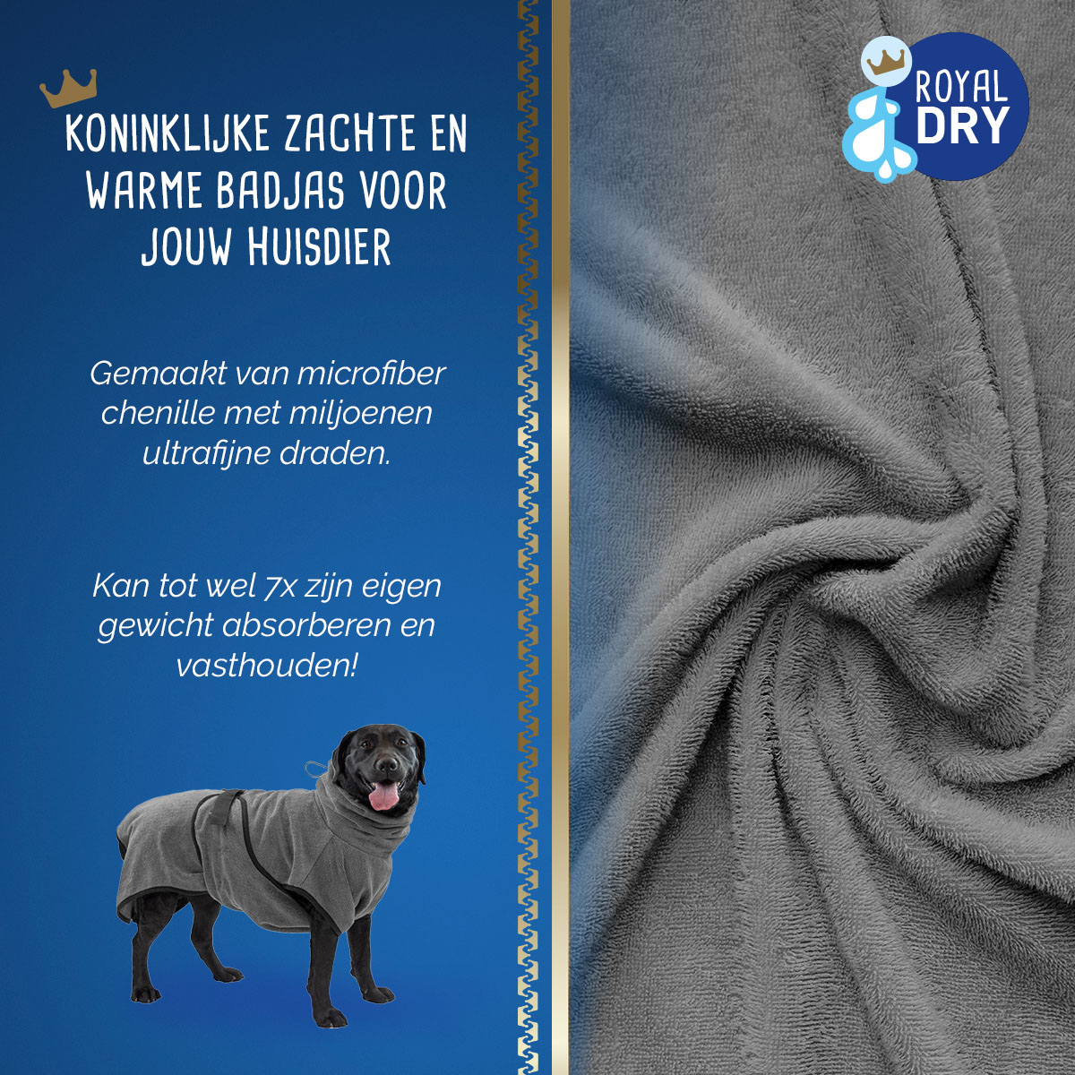 Royal Dry Badjas Voor Honden L — afbeelding 3