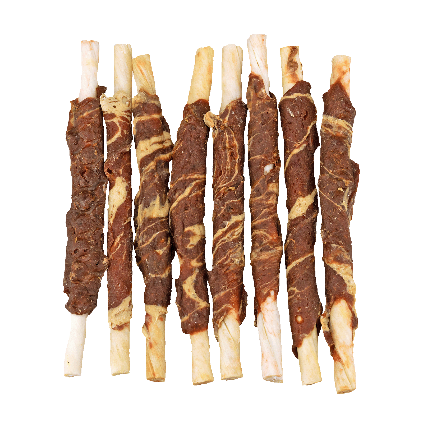 Braaaf Rawhide Roll Sticks Rund & Vis - 8 st. — afbeelding 3