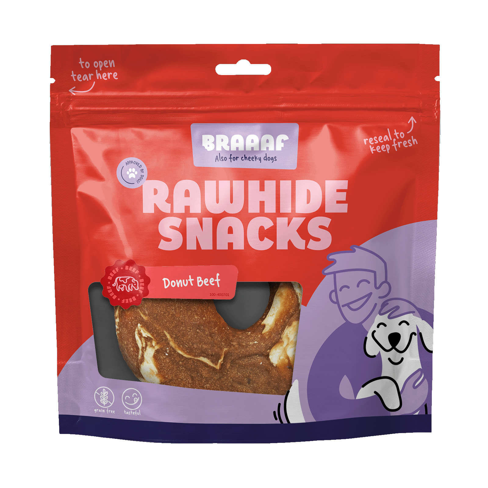 Braaaf Rawhide Donut Rund & Vis