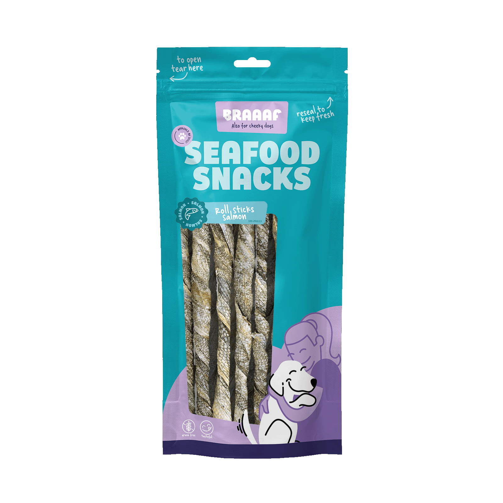 Braaaf Seafood Braaaf Salmon roll sticks 20 cm 8 pcs