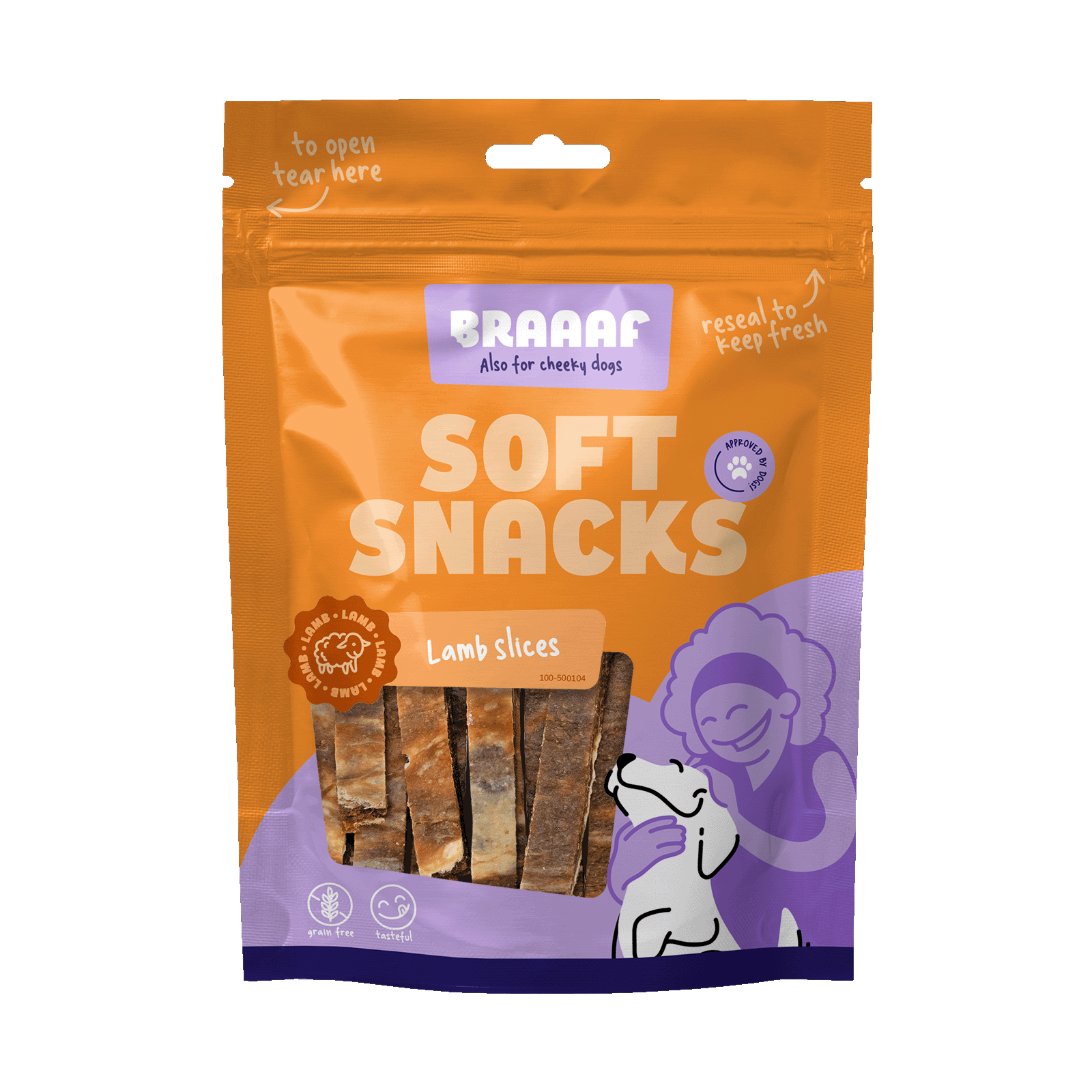 Braaaf Soft Snack Slices - Lam & Vis