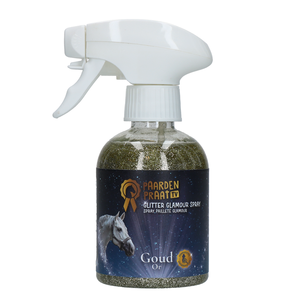 Paardenpraat TV Glitter Glamour Spray Goud