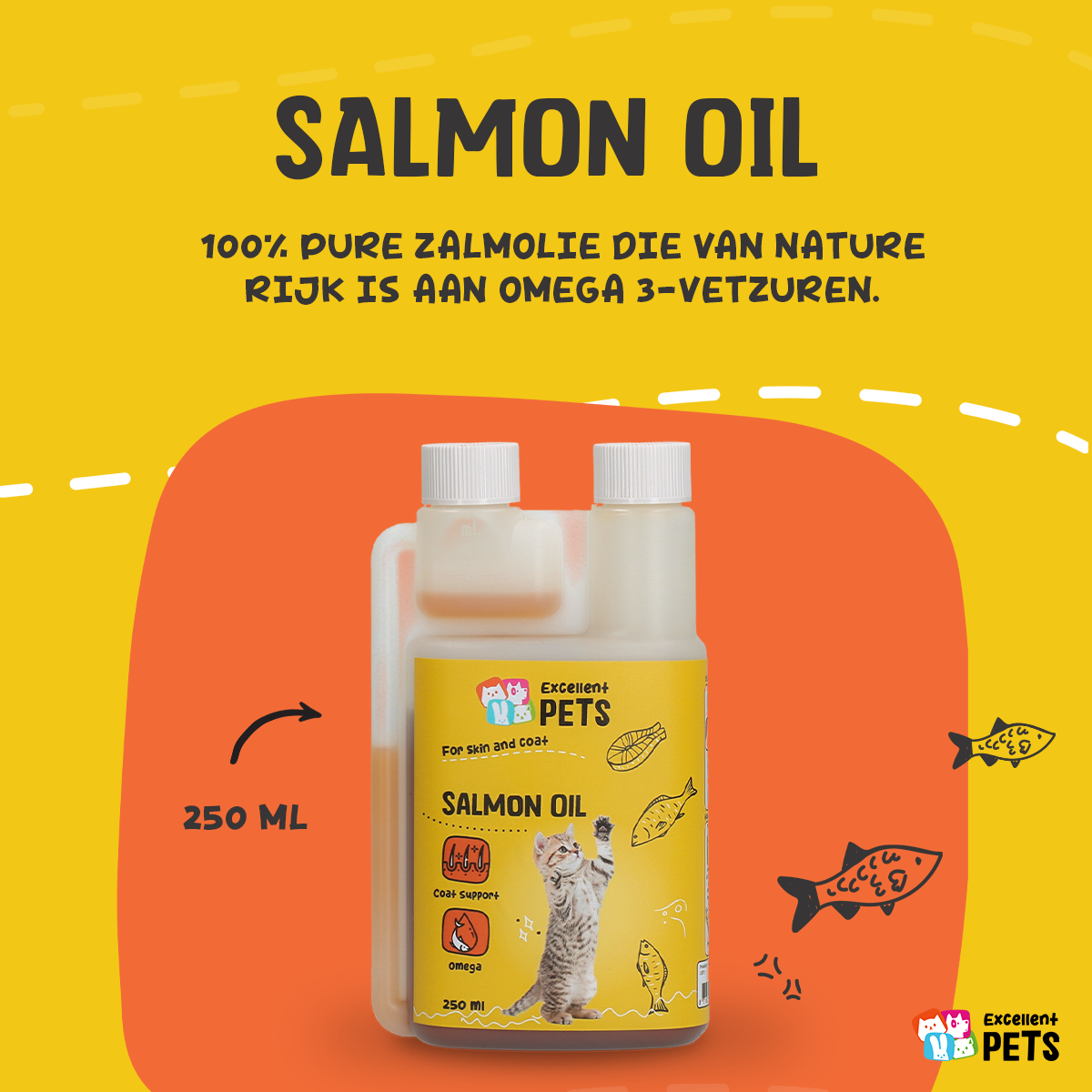 Excellent Pets Cat Salmon Oil 250 ml — afbeelding 4