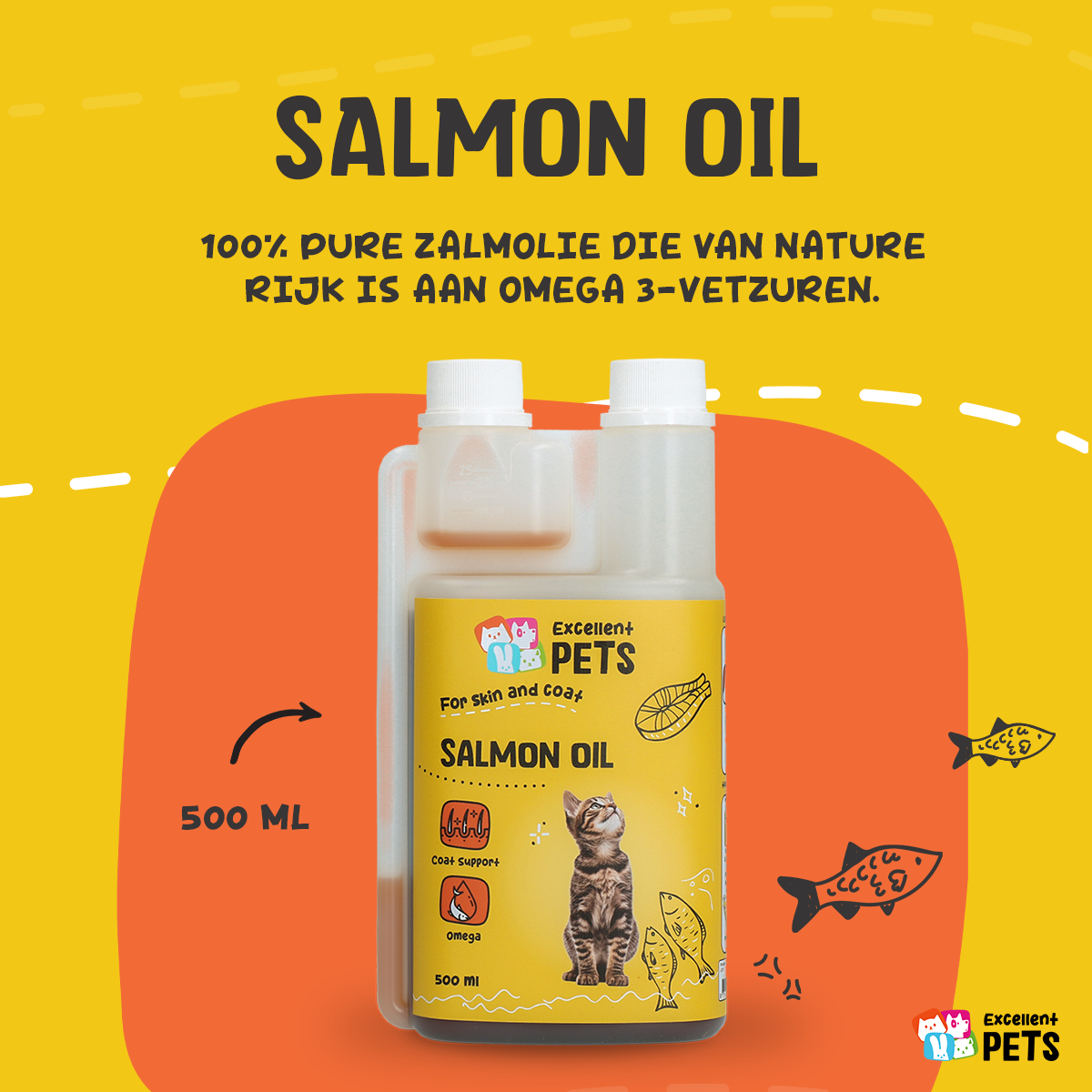 Excellent Pets Cat Salmon Oil 500 ml — afbeelding 6