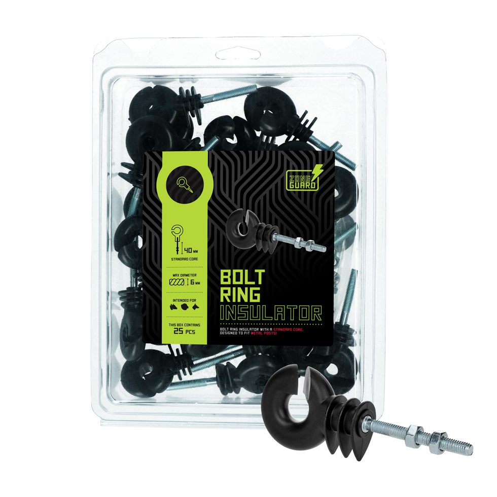 ZoneGuard Ringisolator zwart met moer (mdk) — afbeelding 2