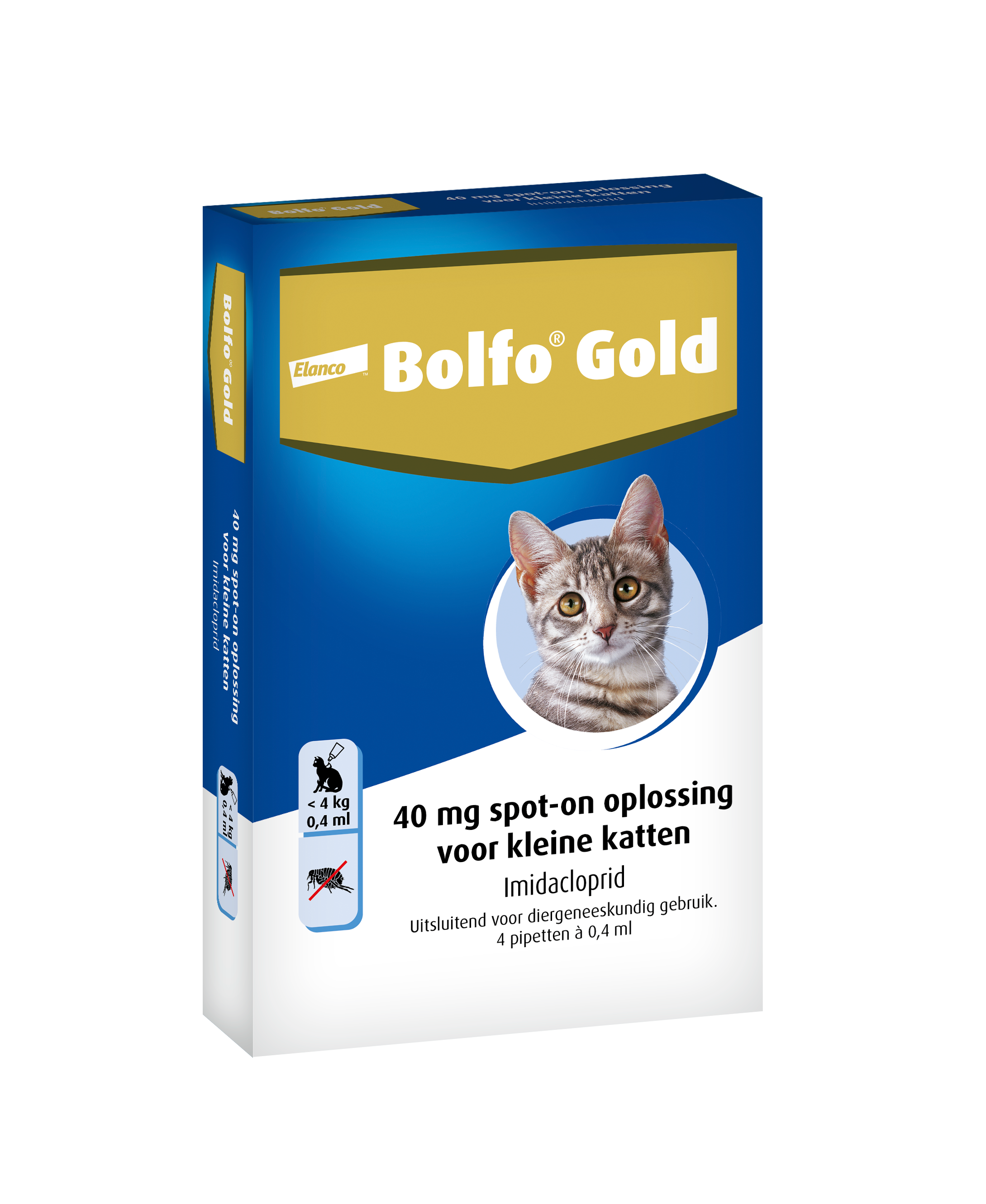 Bolfo Gold Vlooiendruppels Kat - Tot 4 kg - 40 mg 4 pipetten