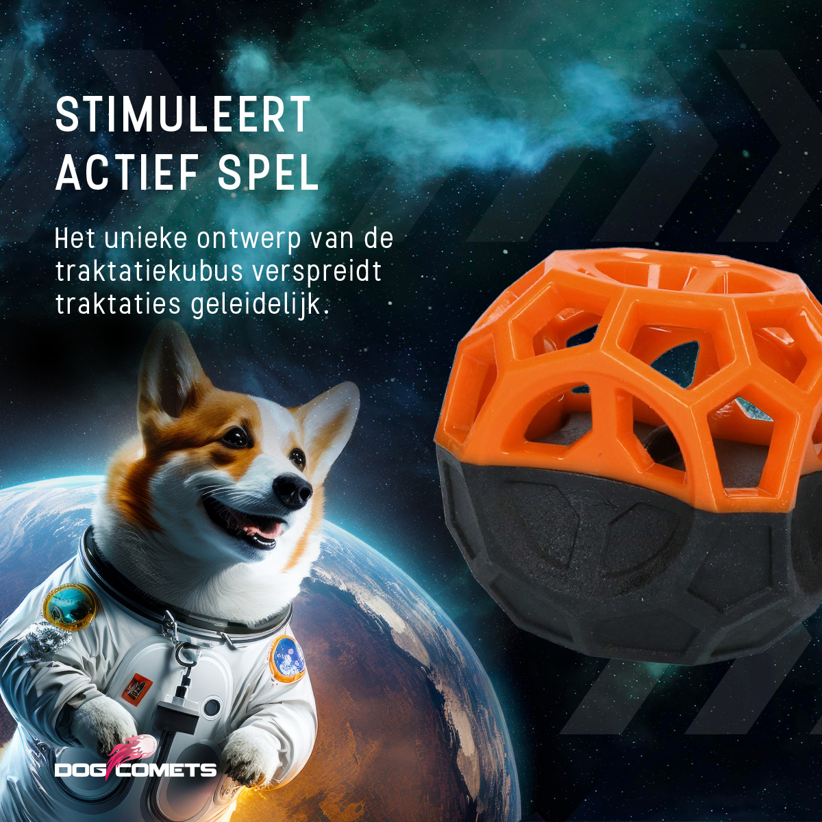 Dog Comets Moonstone Traktatiekubus Oranje — afbeelding 6