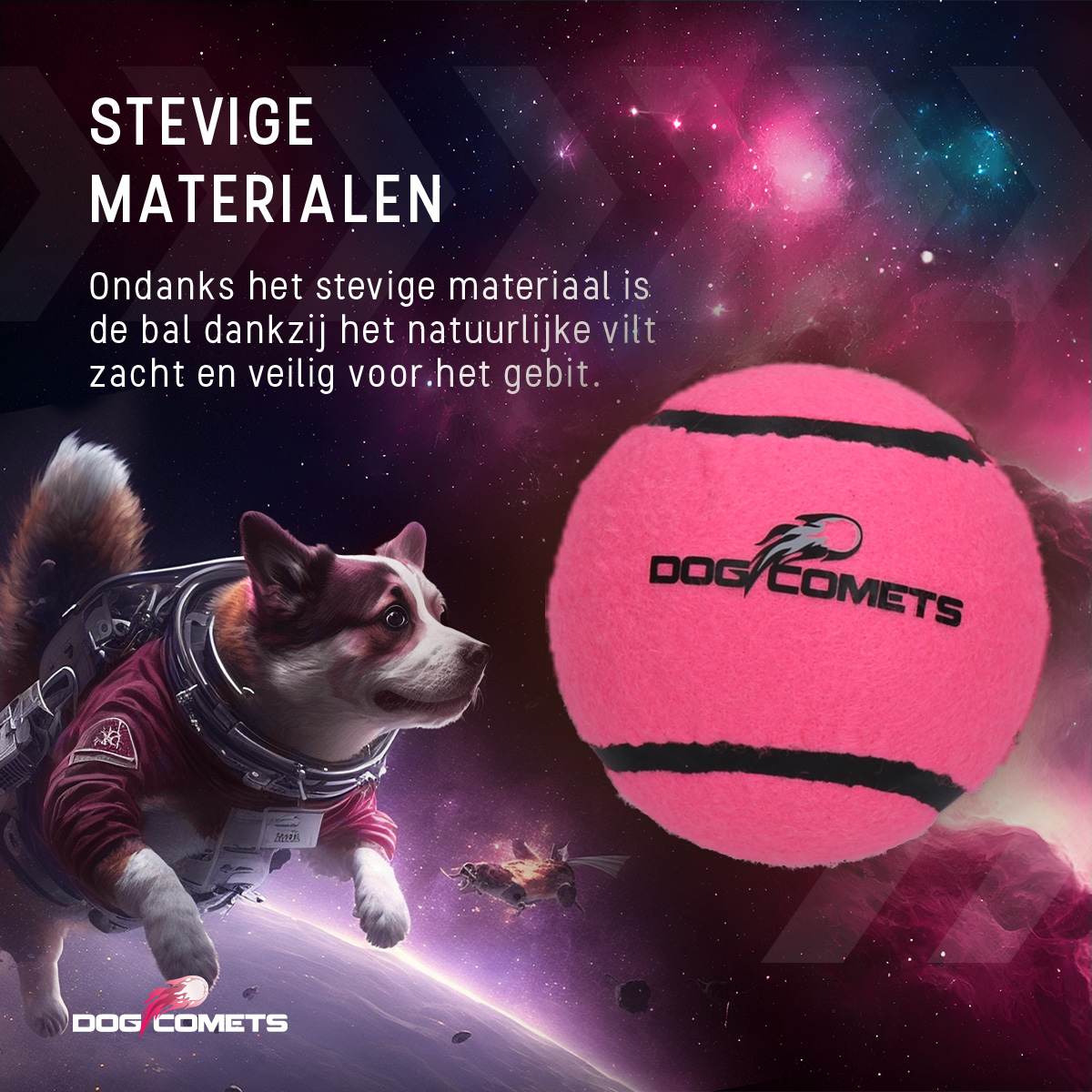 Dog Comets Tennisbal Starlight L Roze — afbeelding 3