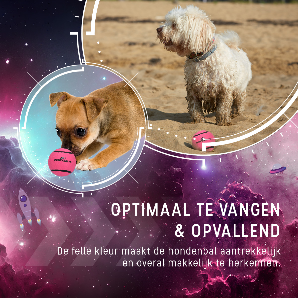 Dog Comets Tennisbal Starlight L Roze — afbeelding 4