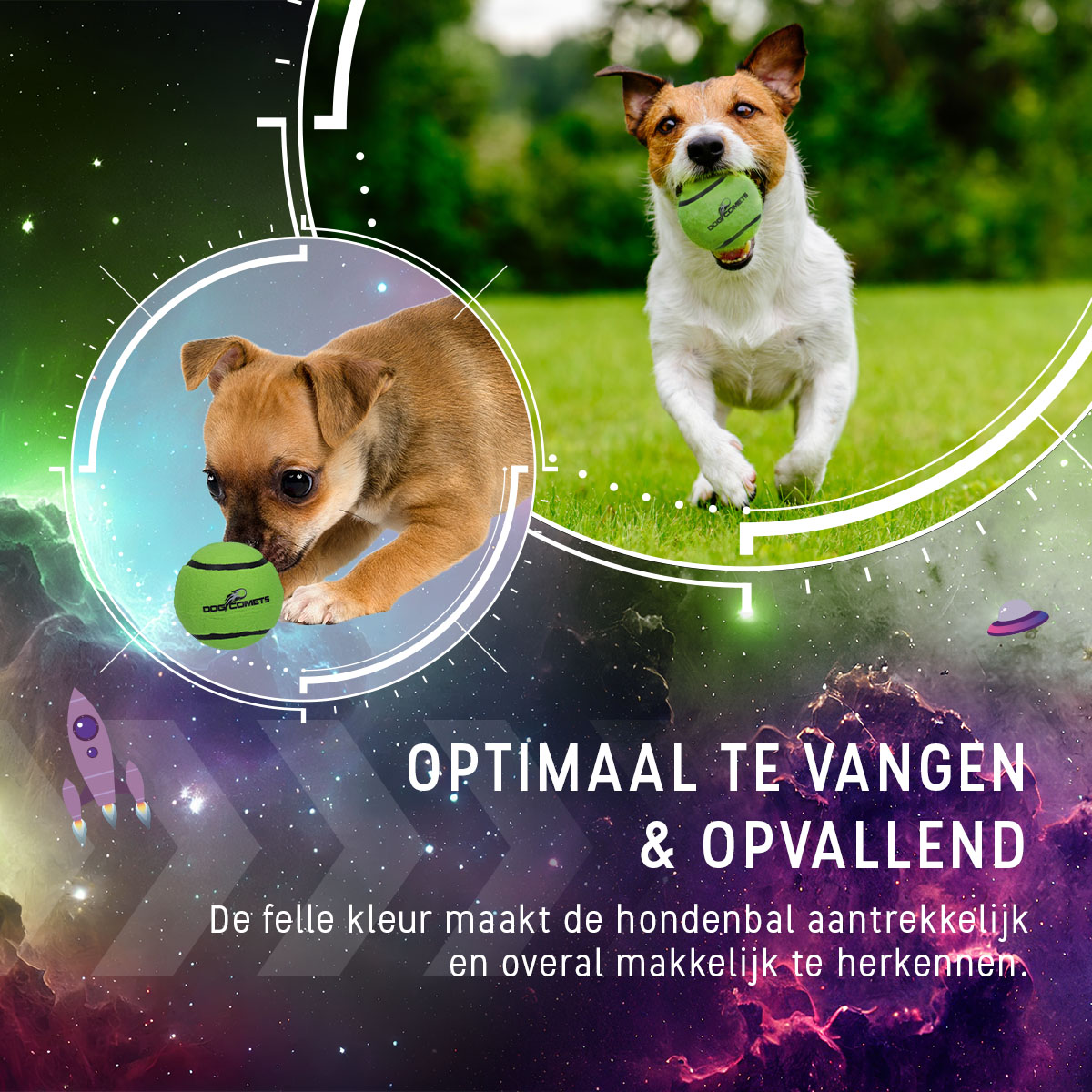 Dog Comets Tennisbal Starlight S Groen — afbeelding 4