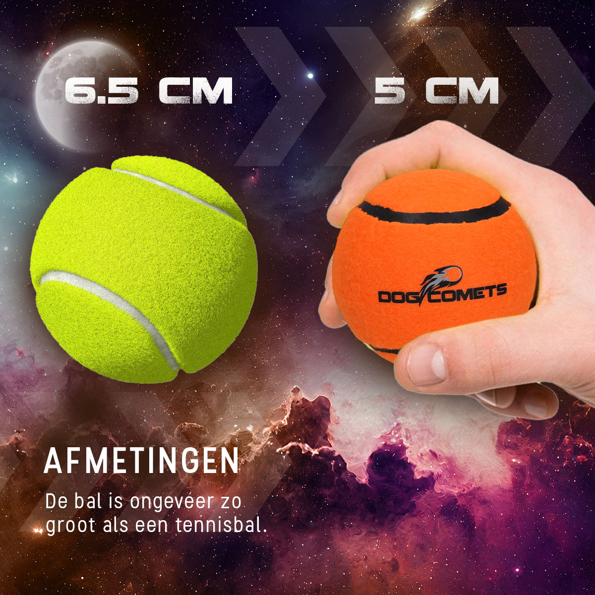Dog Comets Tennisbal Starlight S Oranje — afbeelding 6