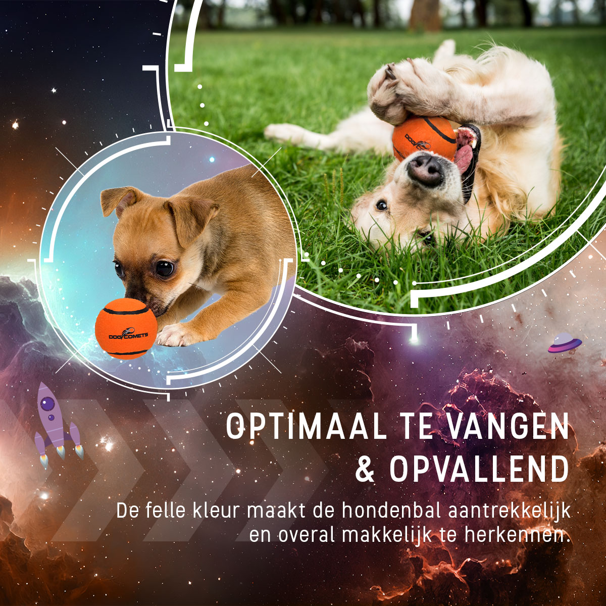 Dog Comets Tennisbal Starlight L Oranje — afbeelding 4