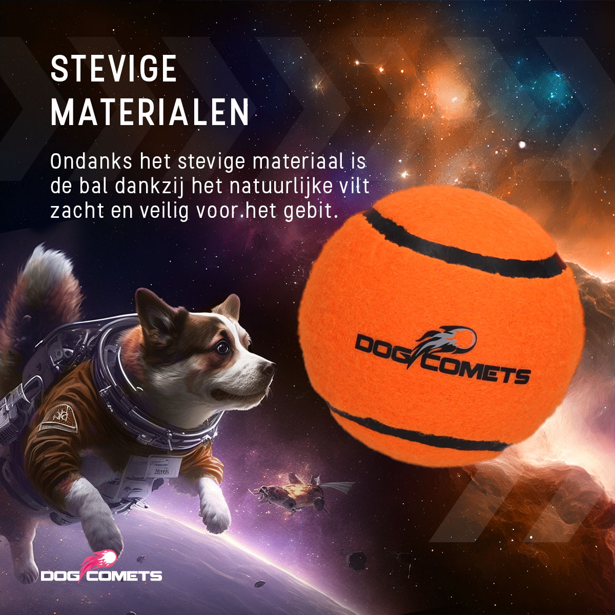 Dog Comets Tennisbal Starlight L Oranje (2-pack) — afbeelding 3