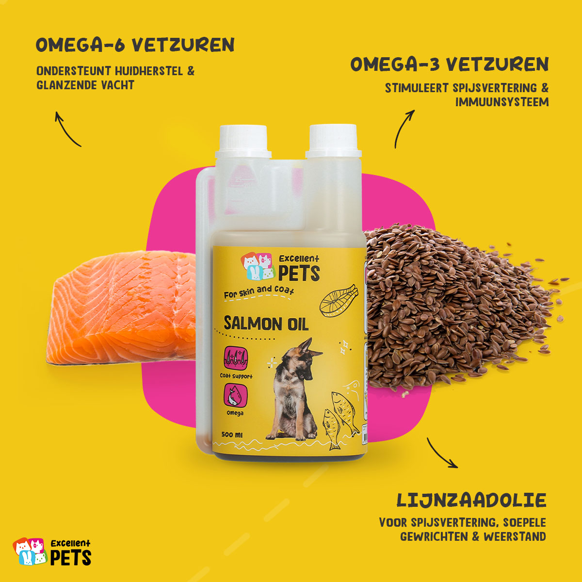 Excellent Pets Dog Salmon Oil 500 ml — afbeelding 5