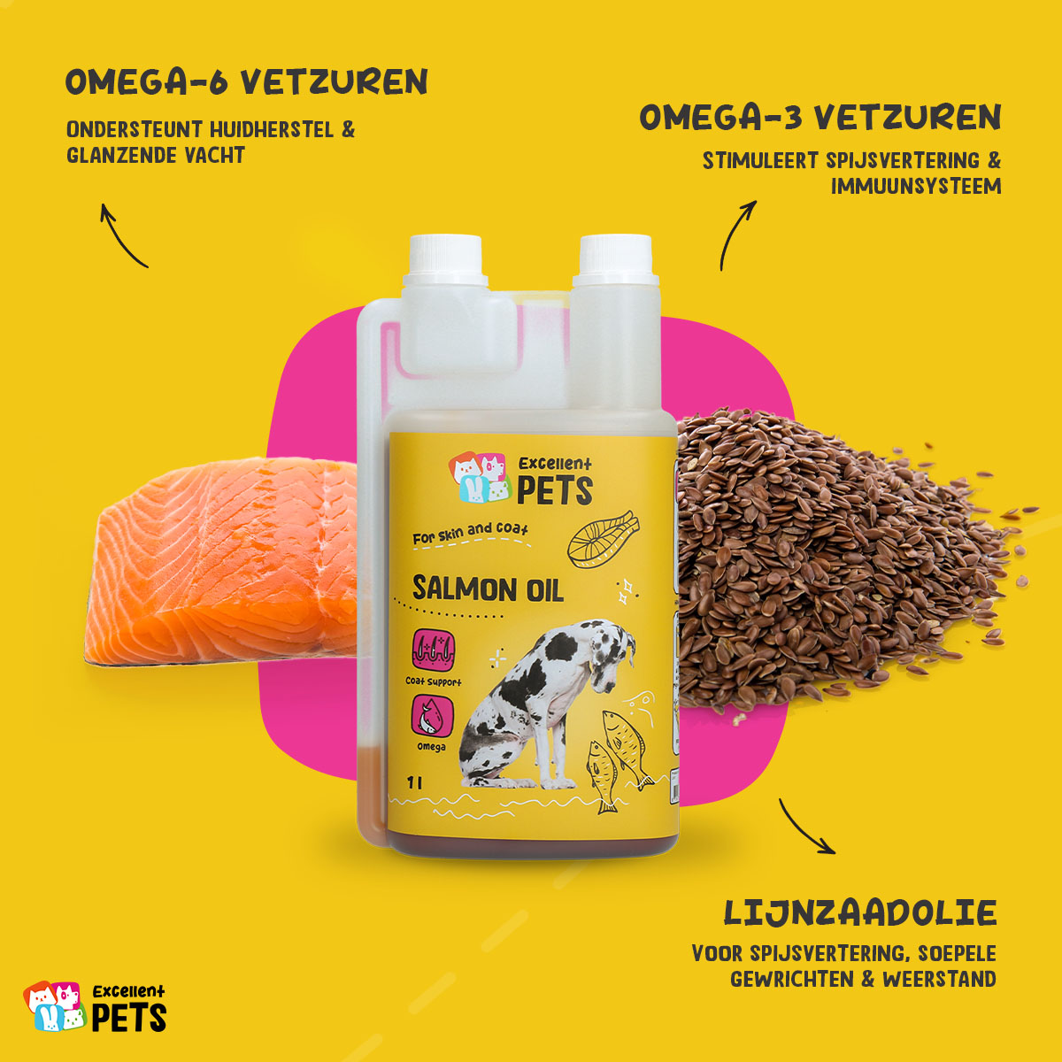 Excellent Pets Dog Salmon Oil 1000 ml — afbeelding 5