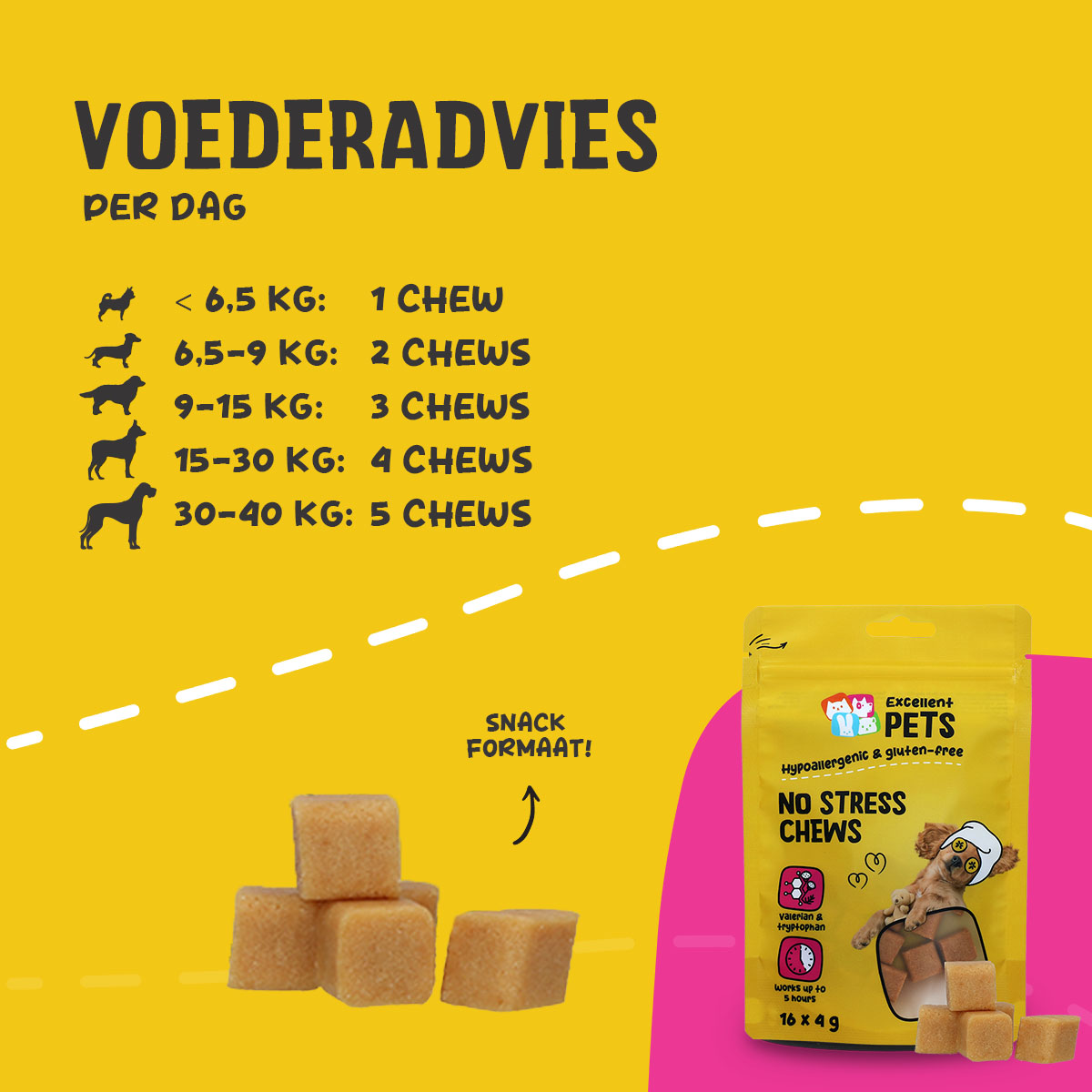 Excellent Pets No Stress Soft Chews 16 x 4 g — afbeelding 3