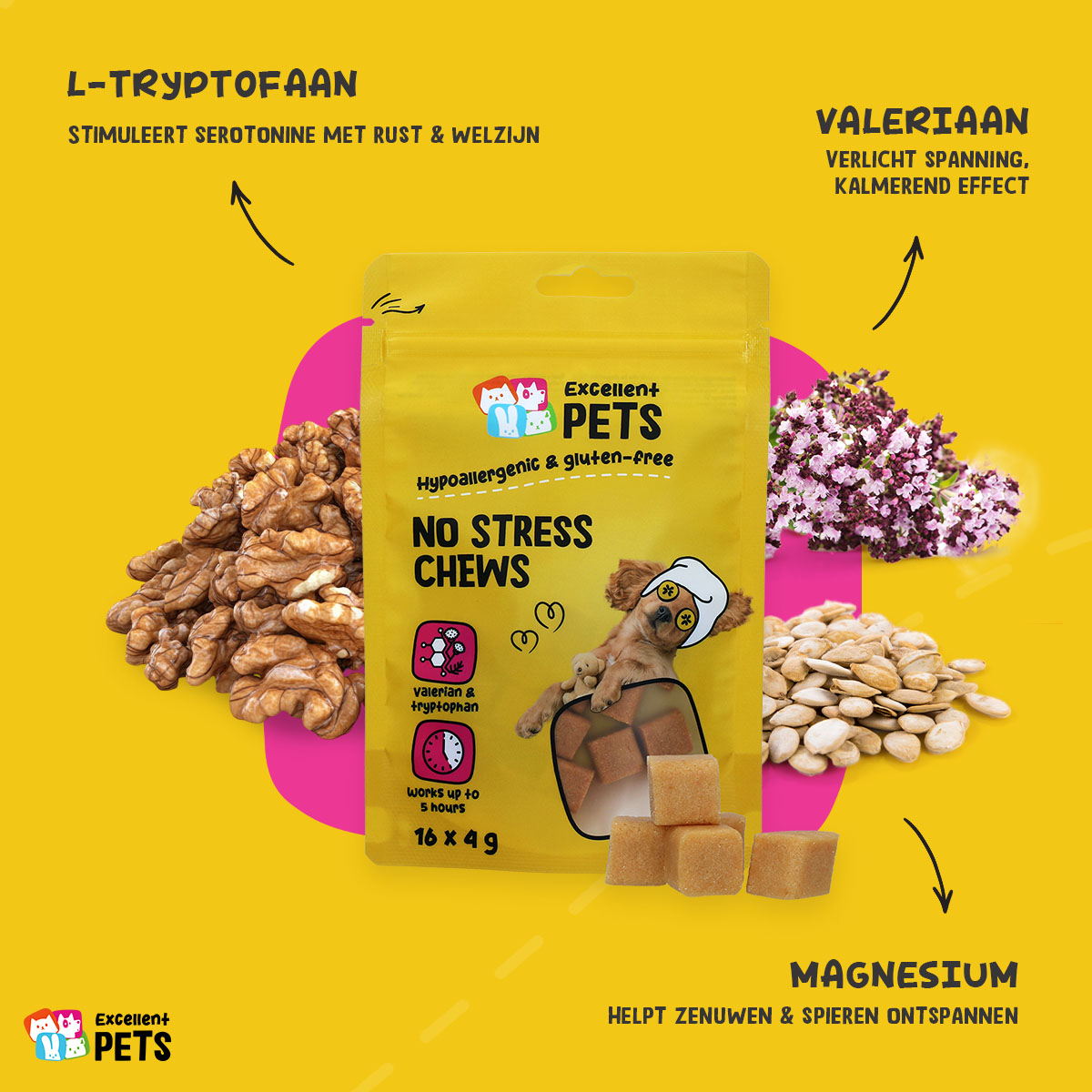 Excellent Pets No Stress Soft Chews 16 x 4 g — afbeelding 6
