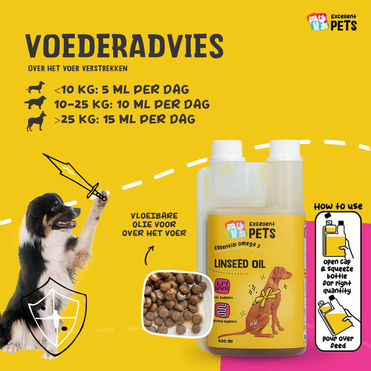 Excellent Pets Linseed Oil 500 ml — afbeelding 2