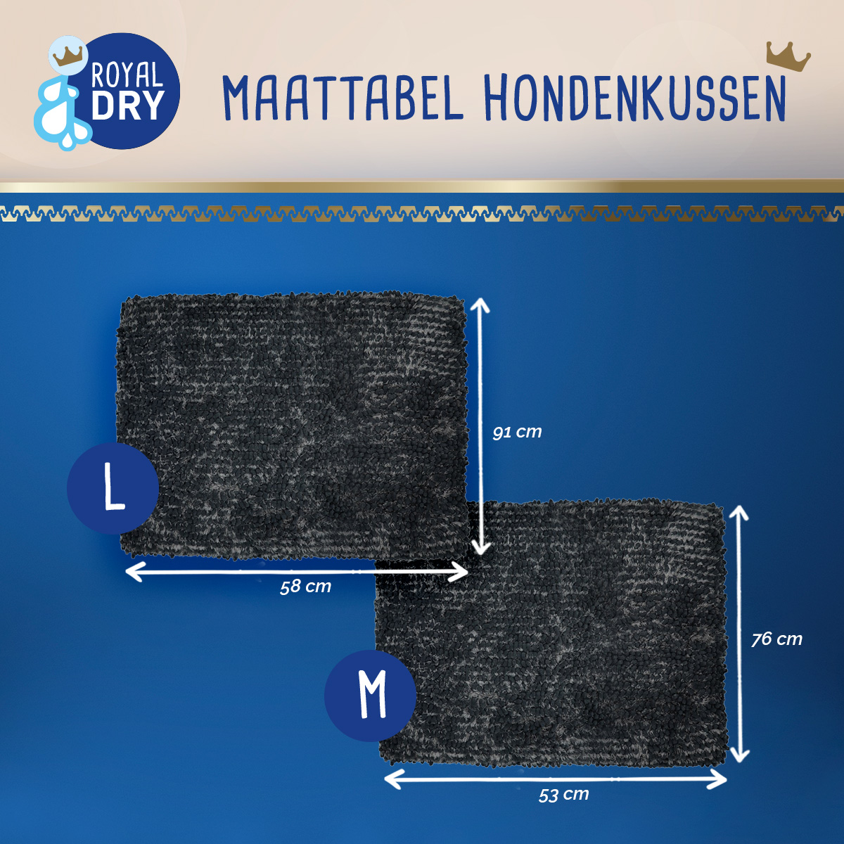 Royal Dry Kussen Voor Honden L (58 x 91 cm) — afbeelding 5