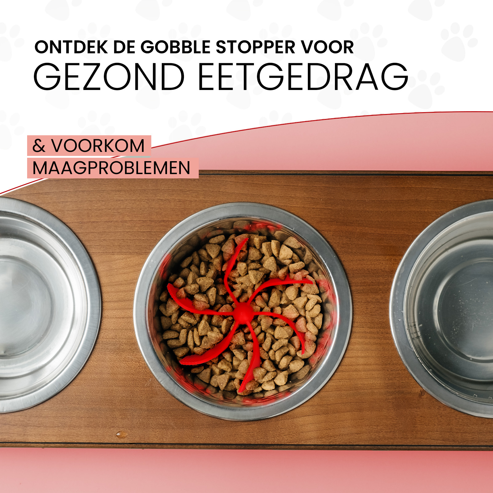 Eat Slow Live Longer Gobble Stopper Rood M — afbeelding 4