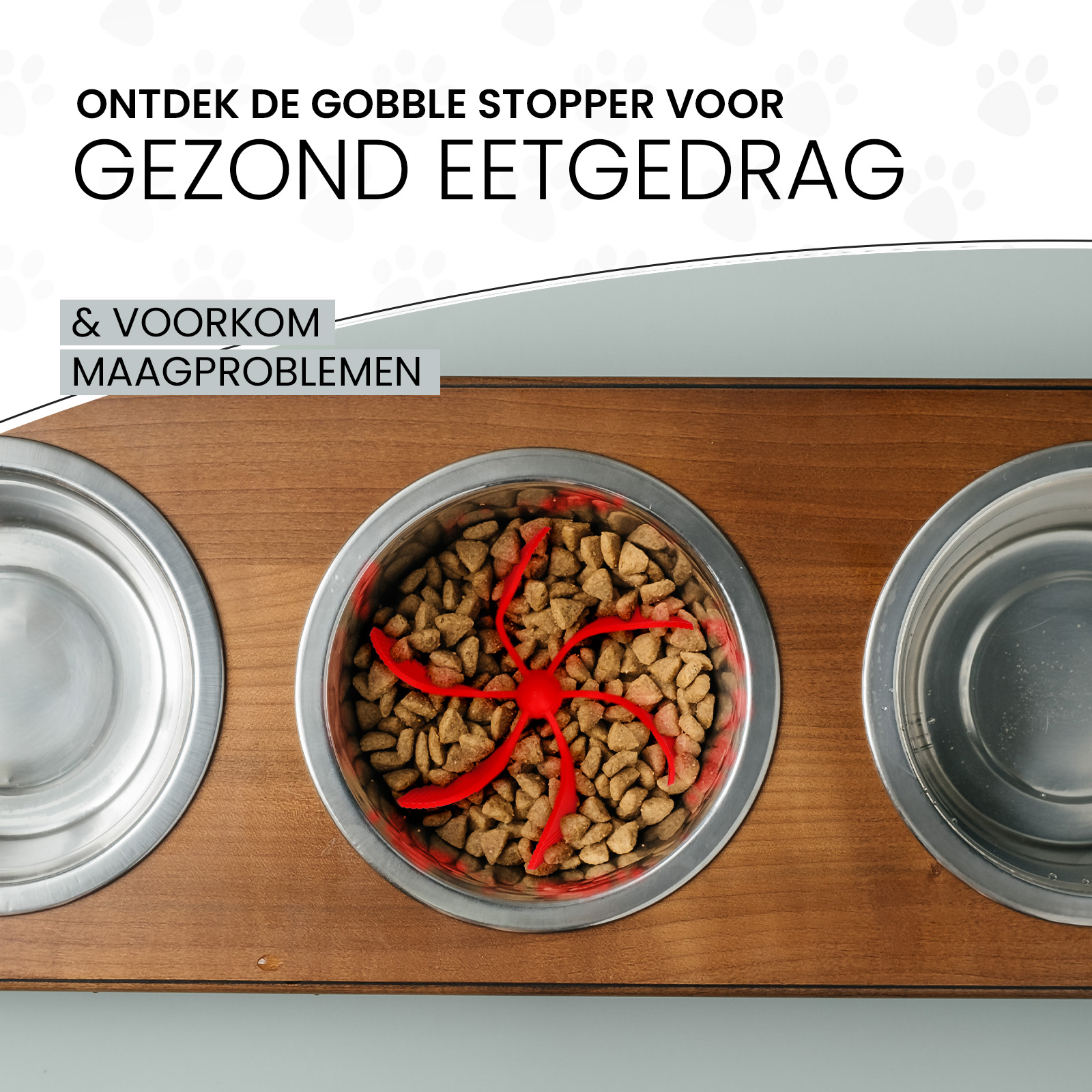 Eat Slow Live Longer Gobble Stopper Grijs M — afbeelding 4