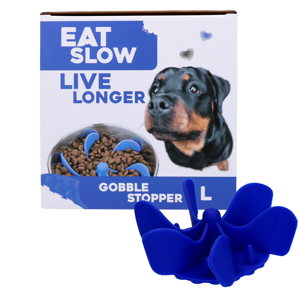 Eat Slow Live Longer Gobble Stopper Blauw L