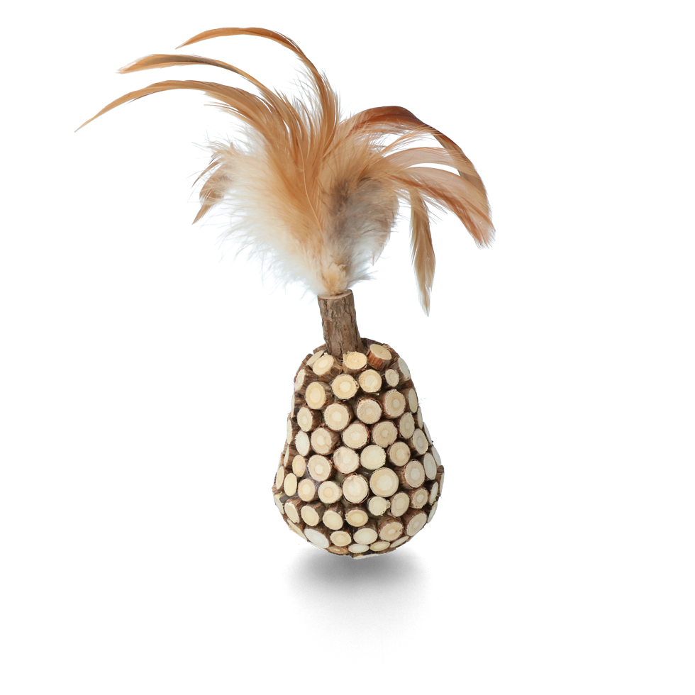 Addicted! Wooden Wobbler with Feathers — afbeelding 2