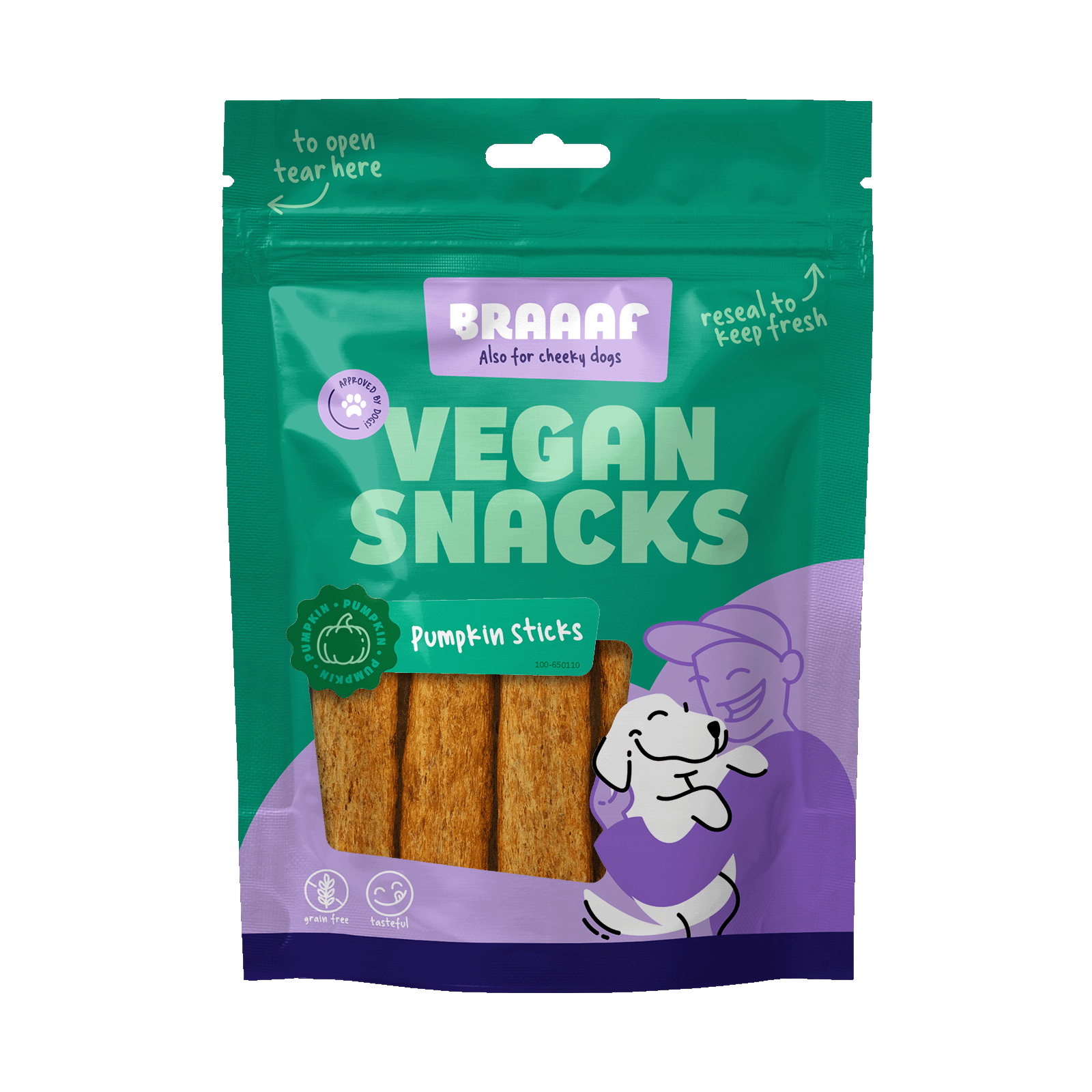 Braaaf Vegan Snack Pompoen Stick - 12 cm