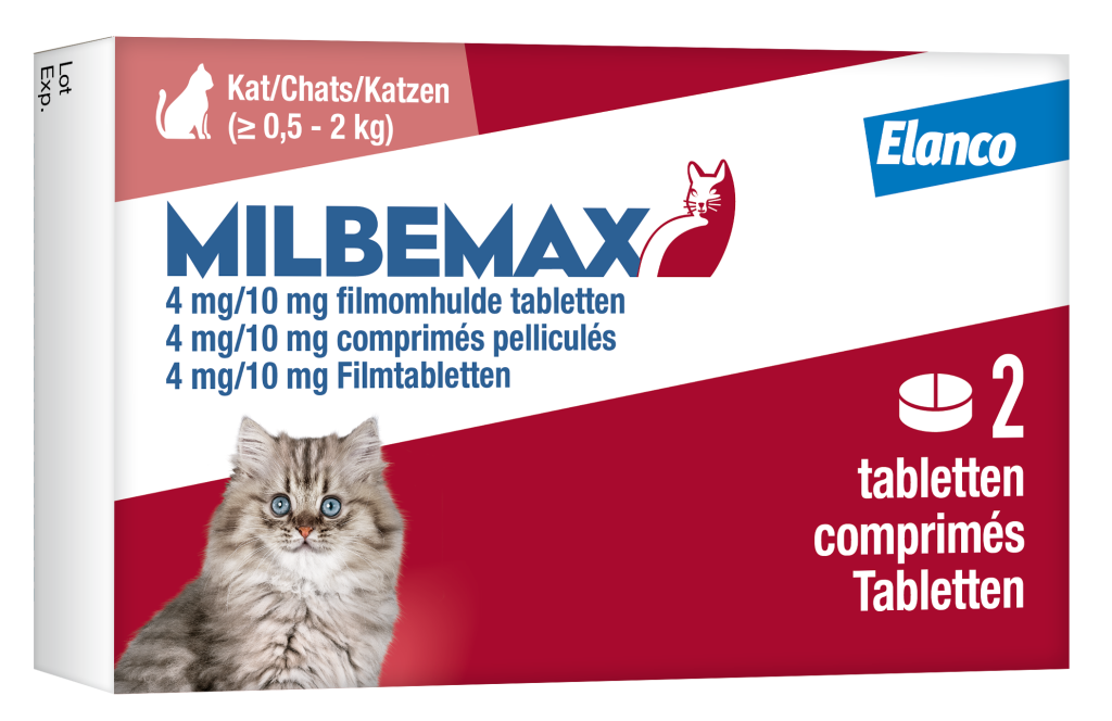 Milbemax Tabletten Kitten/Kat Klein R 0,5-2kg 2 tabl.