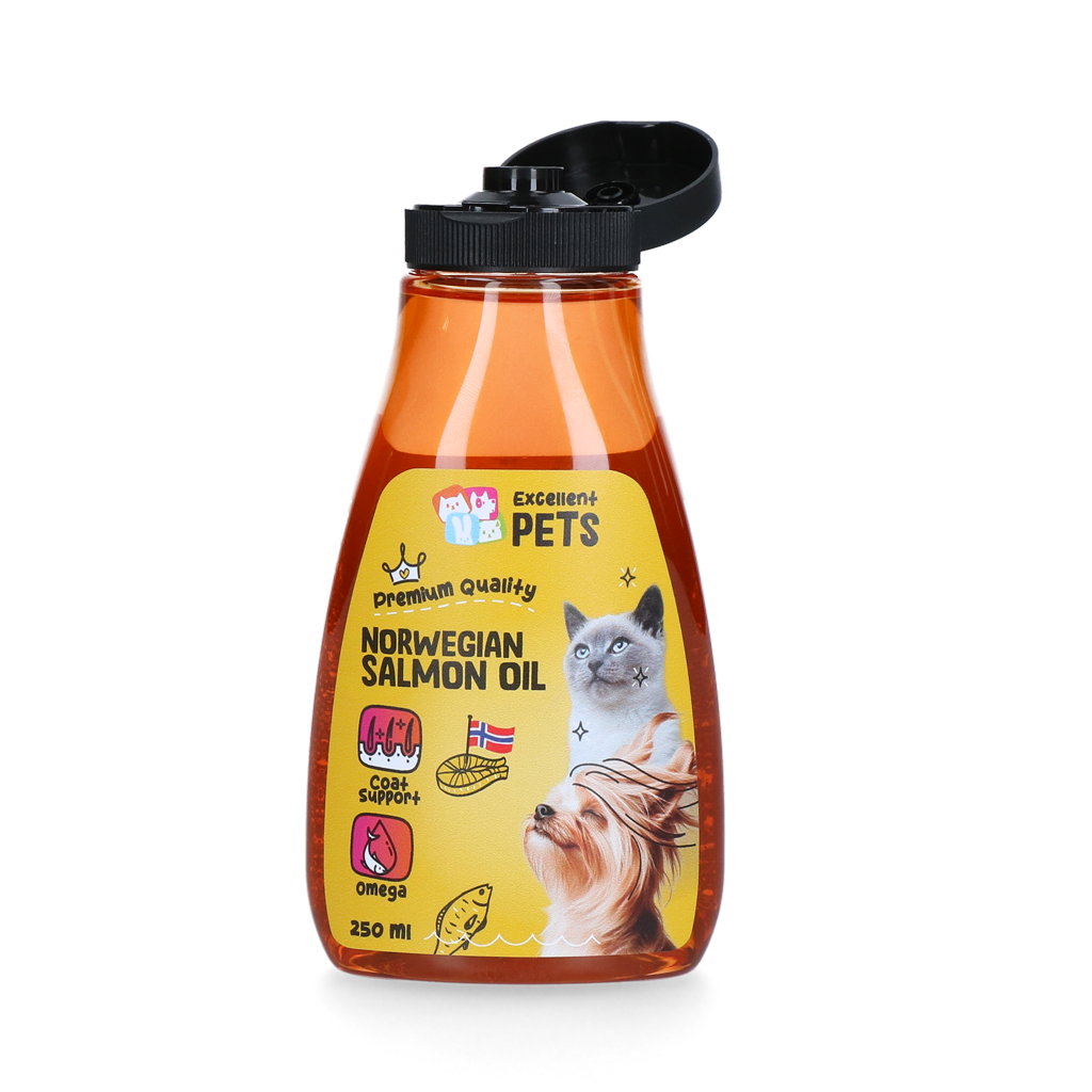 Excellent Pets Noorse Zalmolie 250 ml (knijpflacon) — afbeelding 2