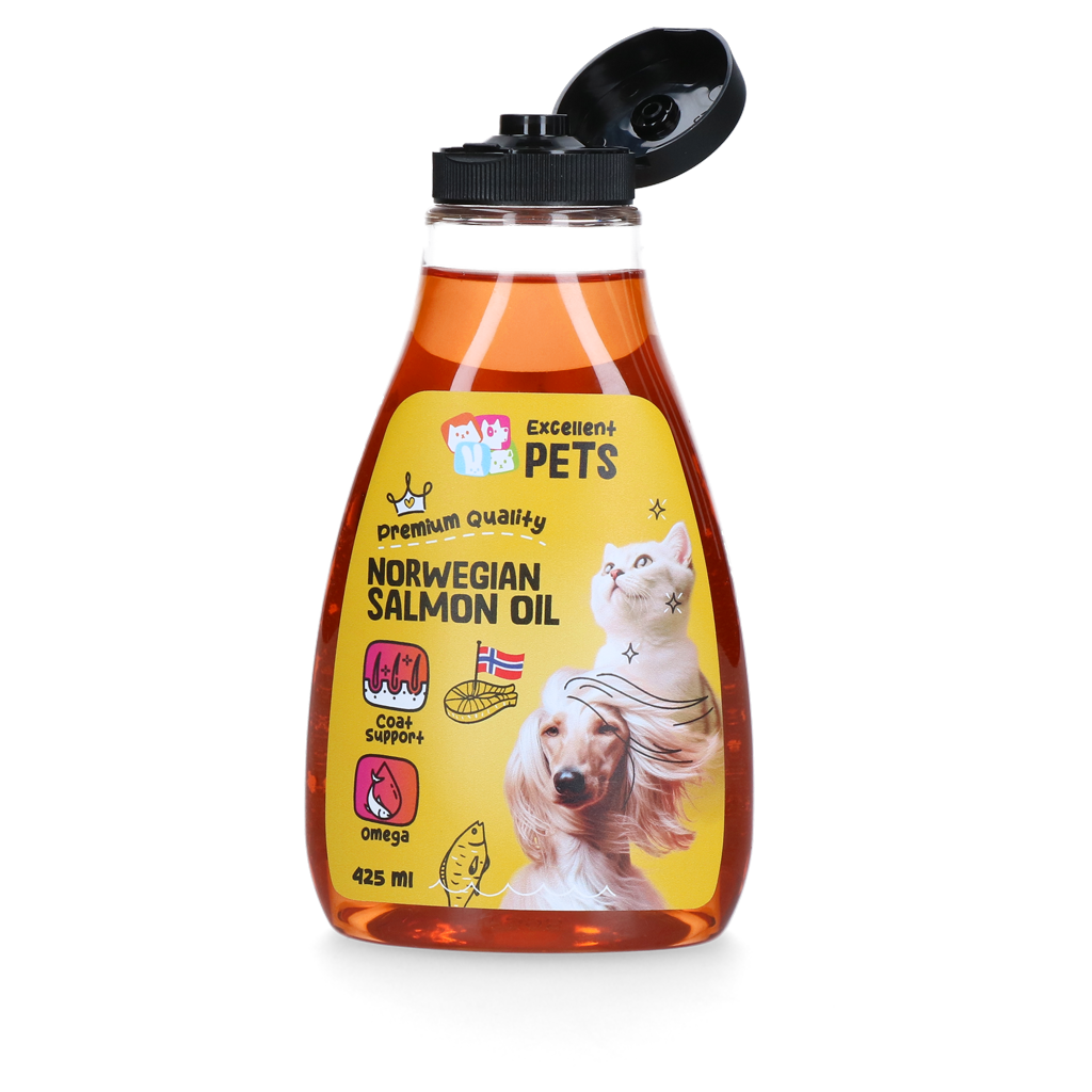 Excellent Pets Noorse Zalmolie 425 ml (knijpflacon) — afbeelding 2